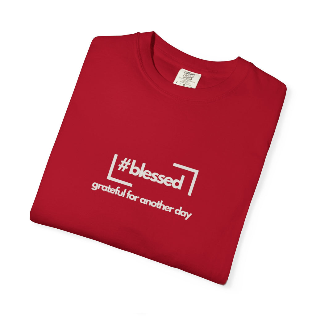 Blessed Hashtag T-Shirt — "#blessed grateful for another day" Casual Graphic Tee
