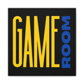 Game Room Canvas Wall Art – Bold Yellow & Blue Typography