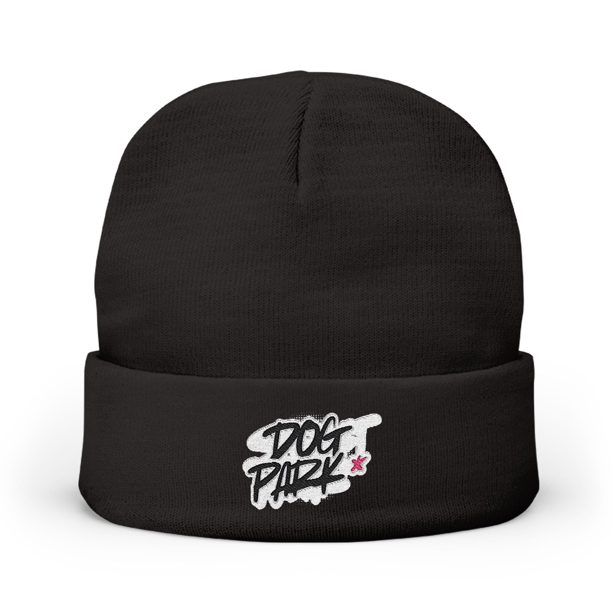 Embroidered 'Dog Park' Knit Beanie — Cozy Casual Winter Hat