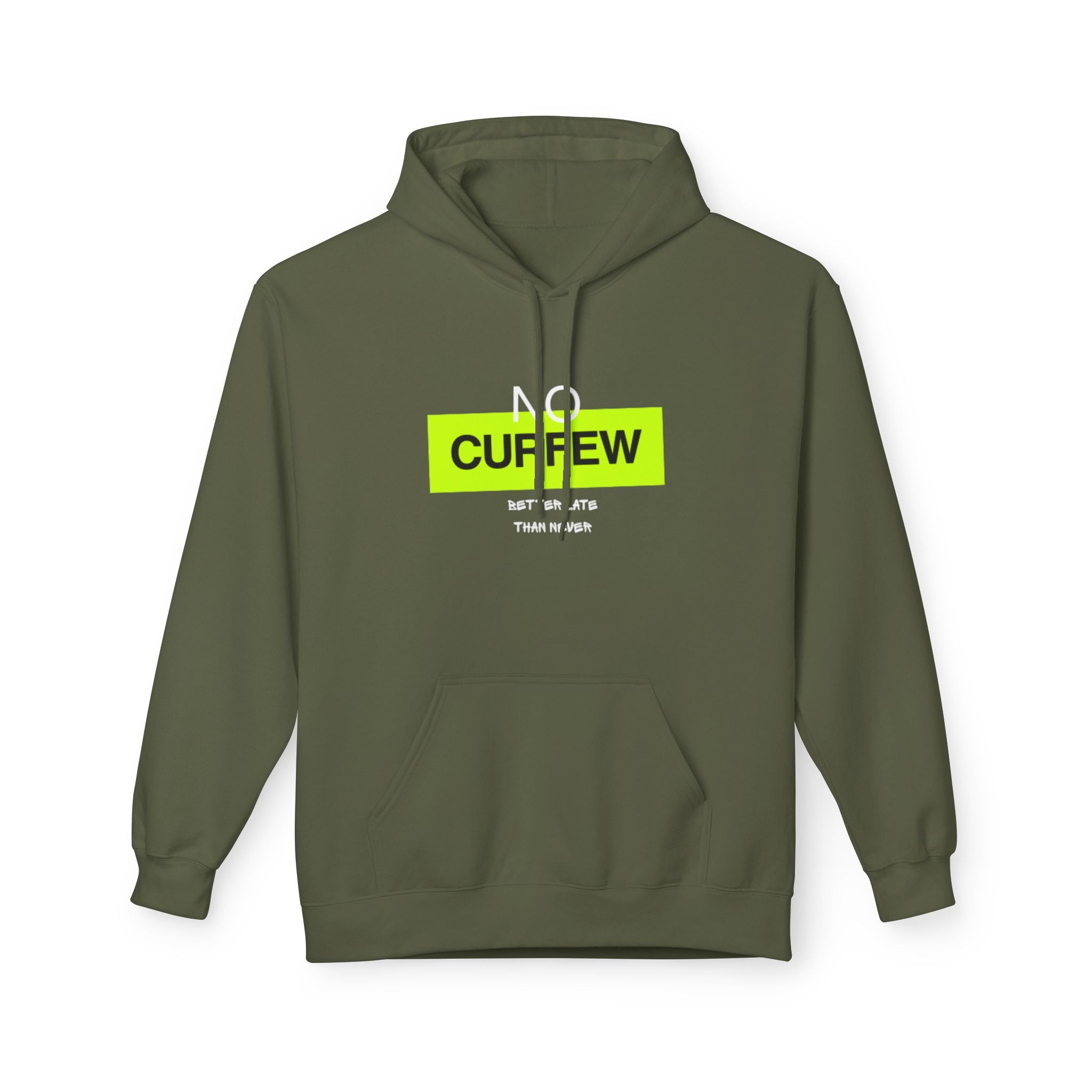 No Curfew Hoodie, Fun Casual Wear, Unisex Fleece Sweatshirt, Perfect Gift for Teens, Relaxed Lounge Apparel, Streetwear Style