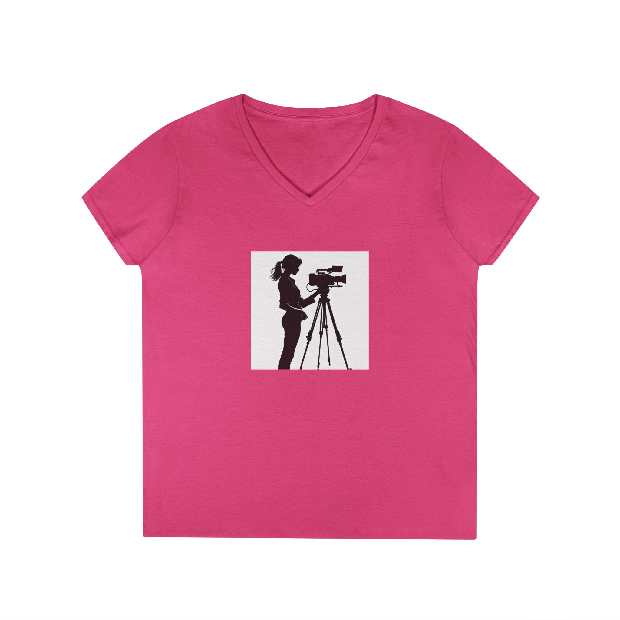 "Behind Every Great Story is Great Video "Camerawoman V-Neck Tee