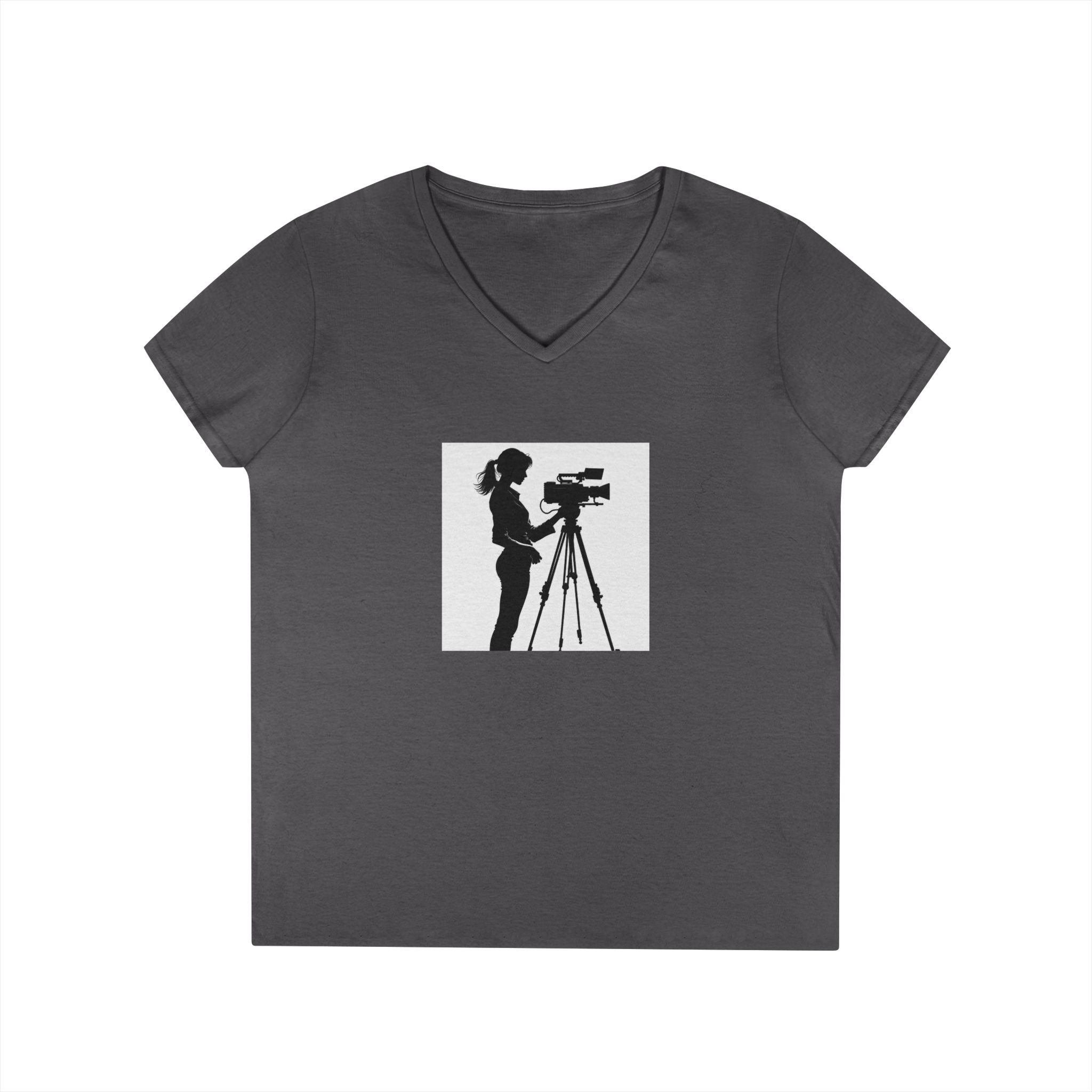 "Behind Every Great Story is Great Video "Camerawoman V-Neck Tee
