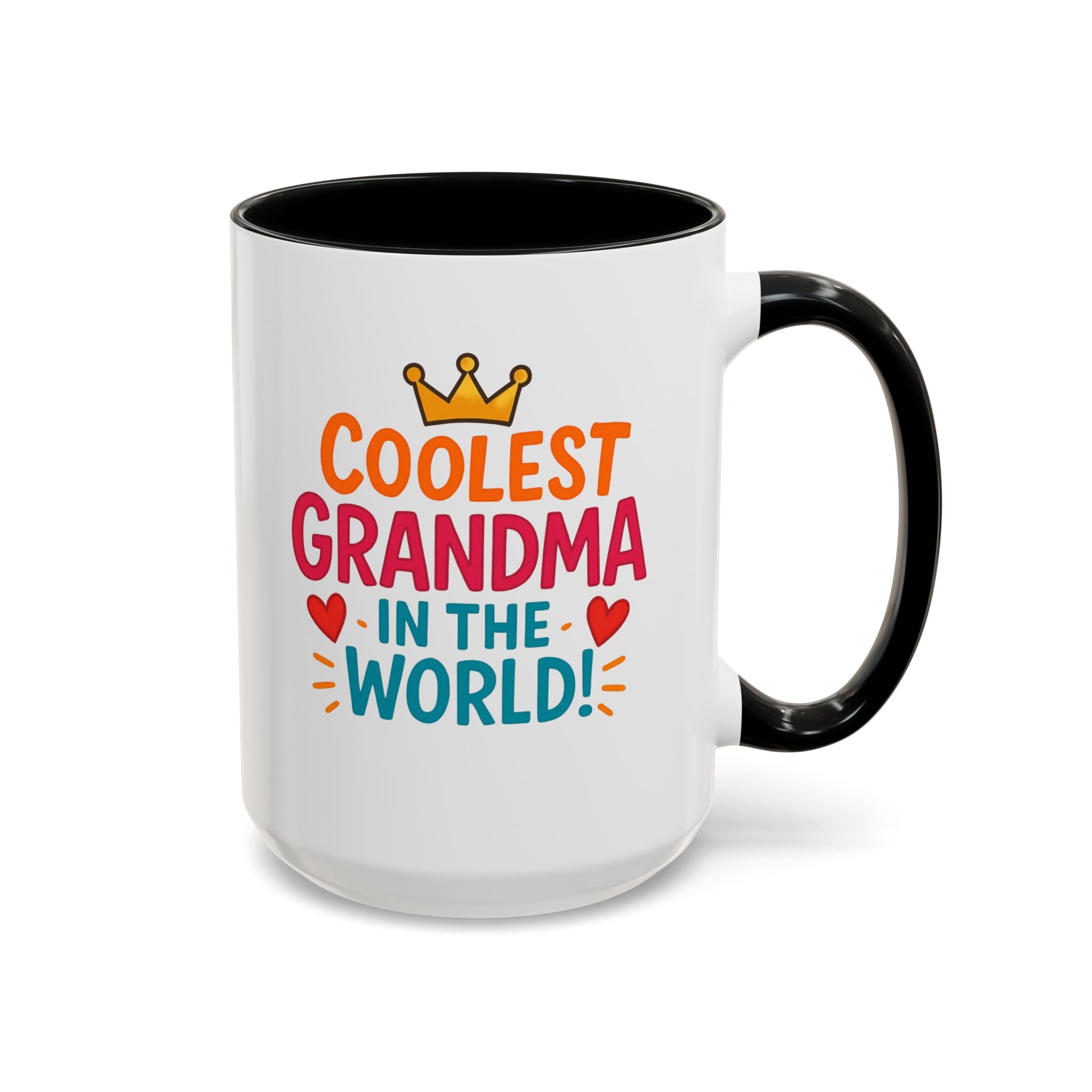 Coolest Grandma in the World Accent Coffee Mug — Fun Gift for Grandmother (11/15oz)