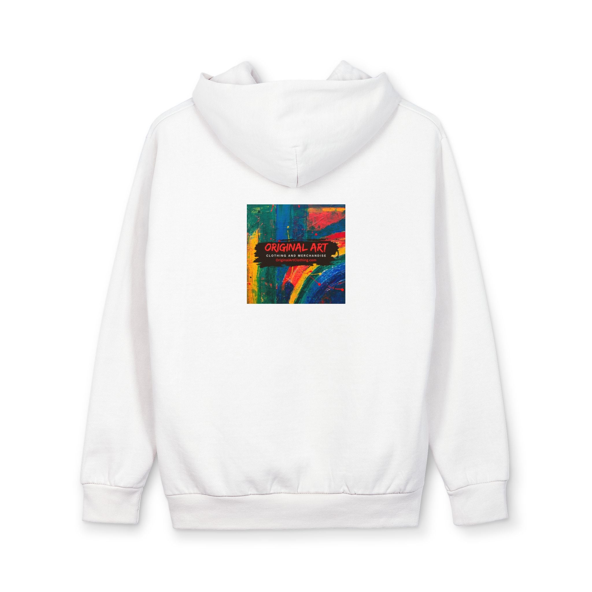 Hoodie — 'Deep Thought' Typographic Front & Colorful Abstract Back Pullover