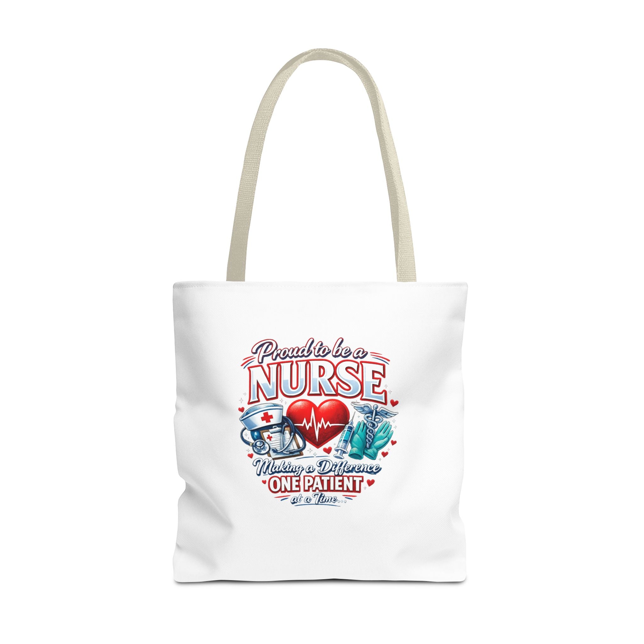Nurse Tote Bag - "Proud to be a Nurse" Medical Heartbeat Design