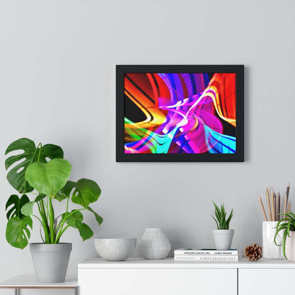 Original Light Painting Photograph Framed Colorful Wall Art