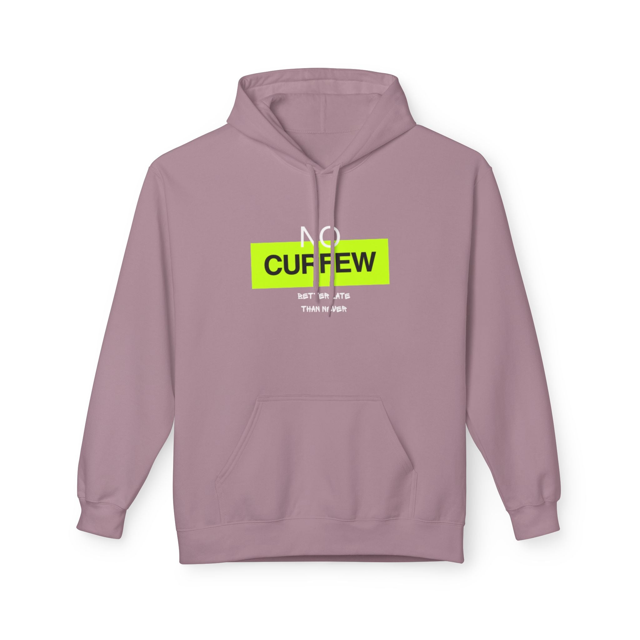 No Curfew Hoodie, Fun Casual Wear, Unisex Fleece Sweatshirt, Perfect Gift for Teens, Relaxed Lounge Apparel, Streetwear Style