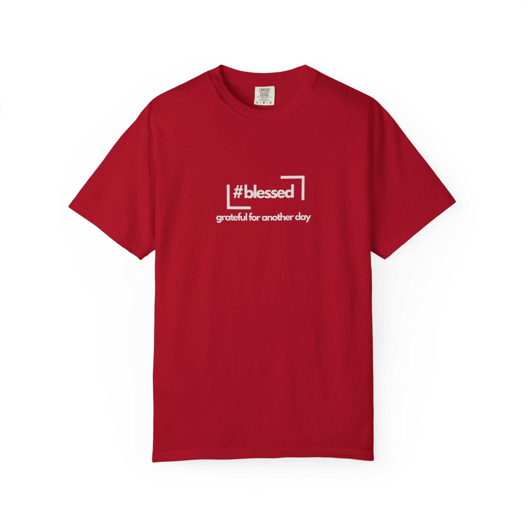 Blessed Hashtag T-Shirt — "#blessed grateful for another day" Casual Graphic Tee