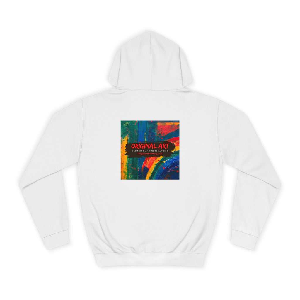Teacher Hoodie - "I teach." Minimal Front + Colorful Original Art Back