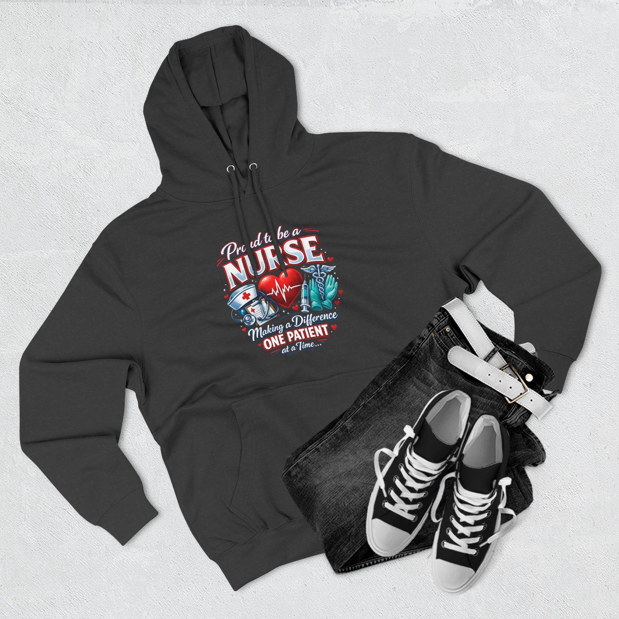 ‘Proud to be a Nurse’ Fleece Pullover Hoodie