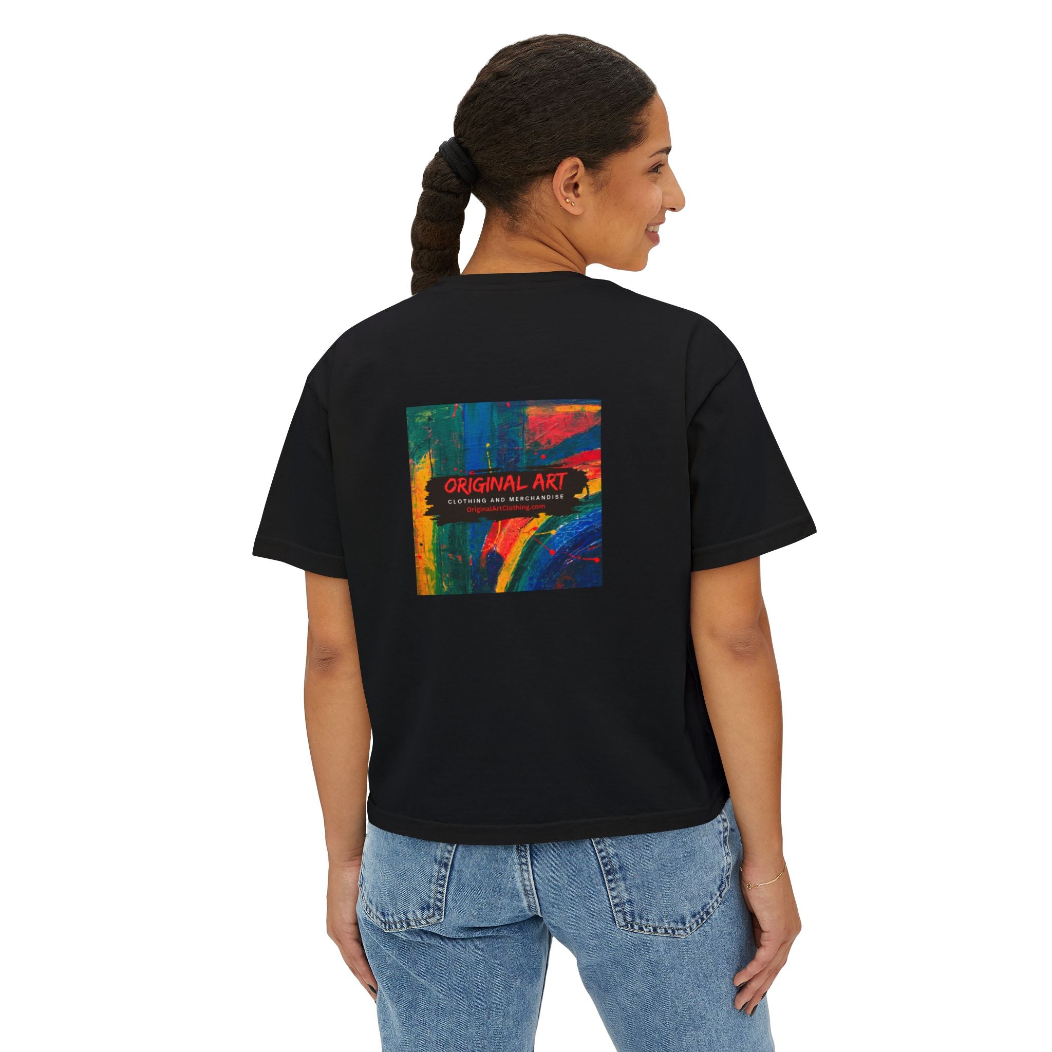 Vibrant Female DJ Painting Graphic Tee | Original Art Back Print