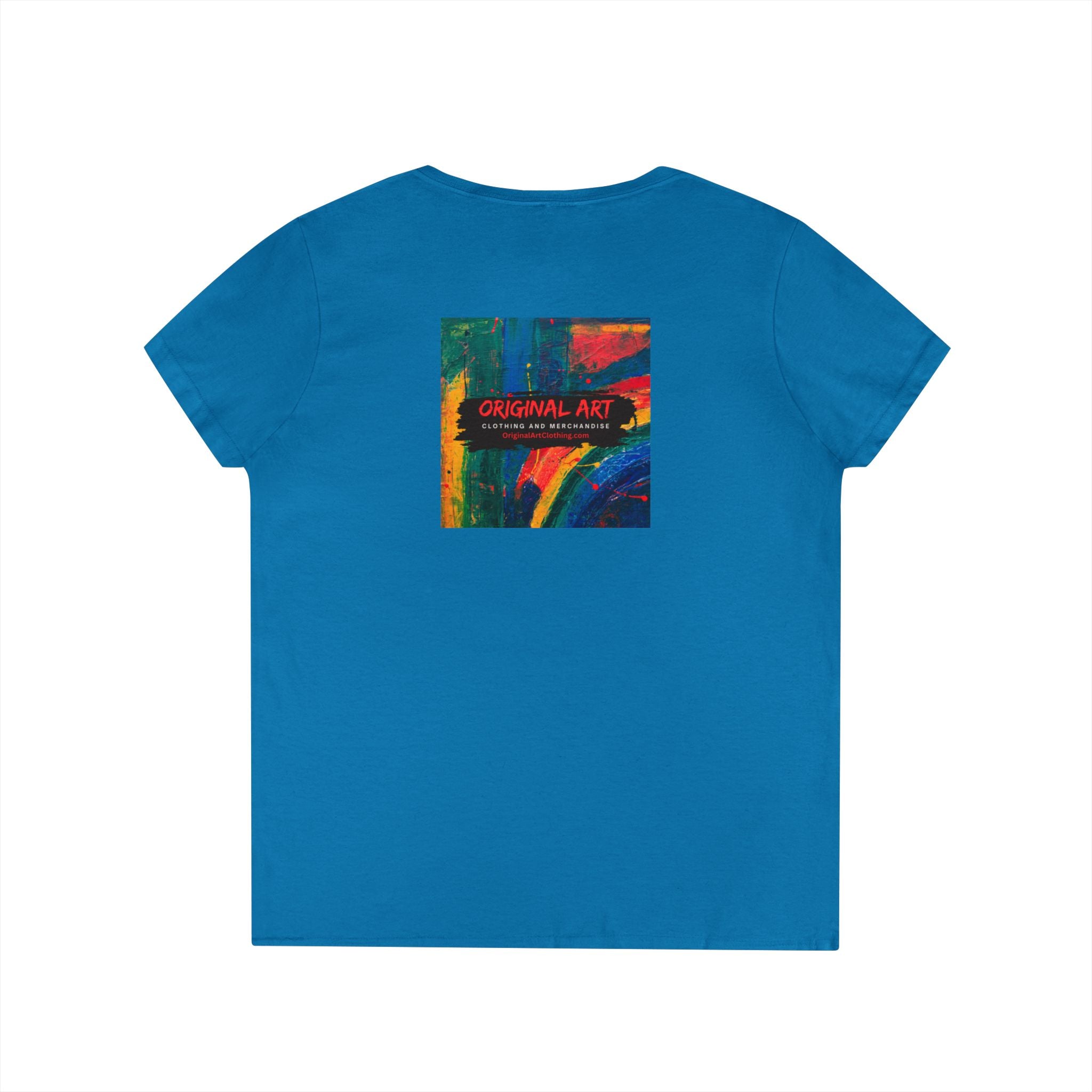 Live Music Is My Jam Ladies' V-Neck T-Shirt — Colorful 'Original Art' Back Print