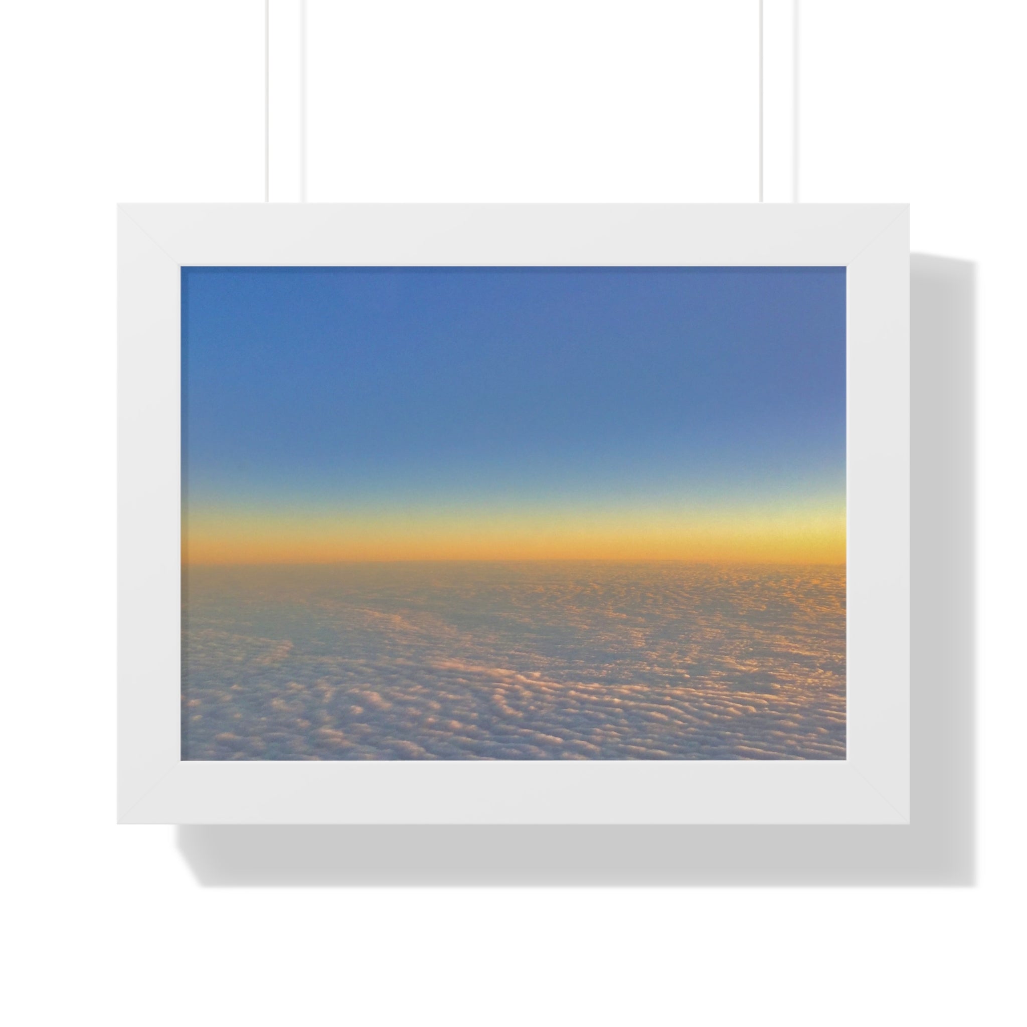 Sunset Over Clouds Framed Horizontal Poster