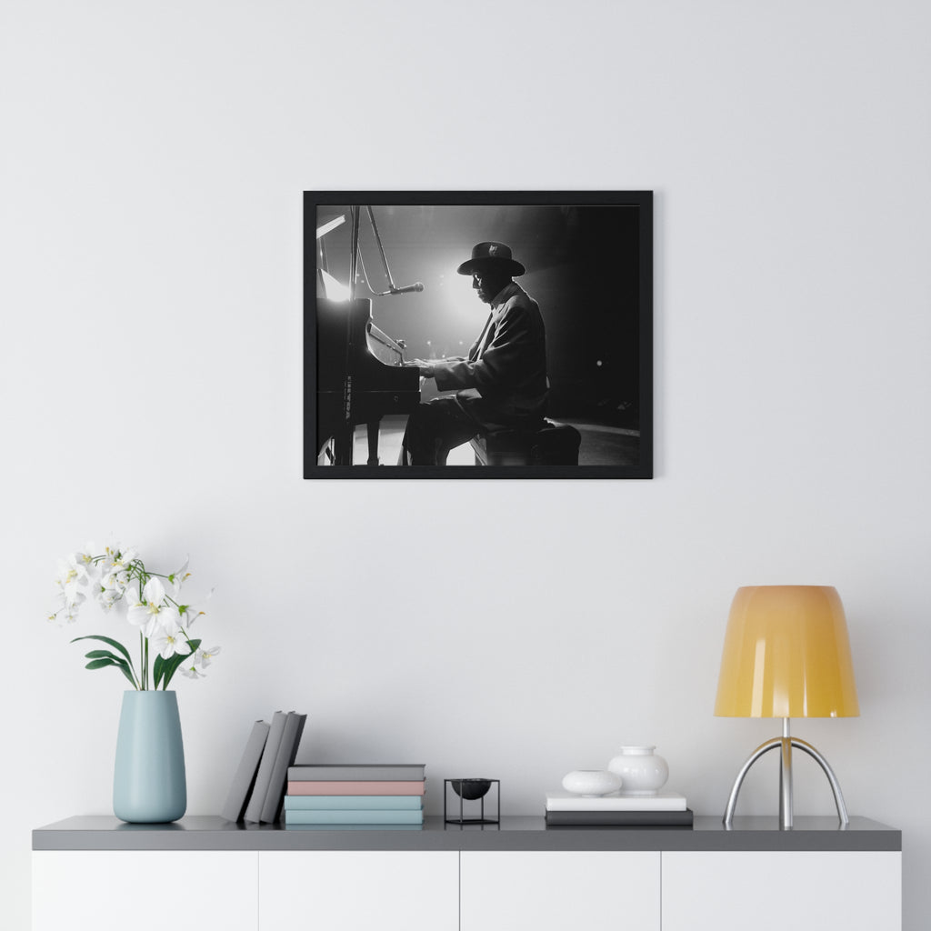 Hall of Fame piano great Johnnie Johnson — Black & White Vintage Music Wall Art