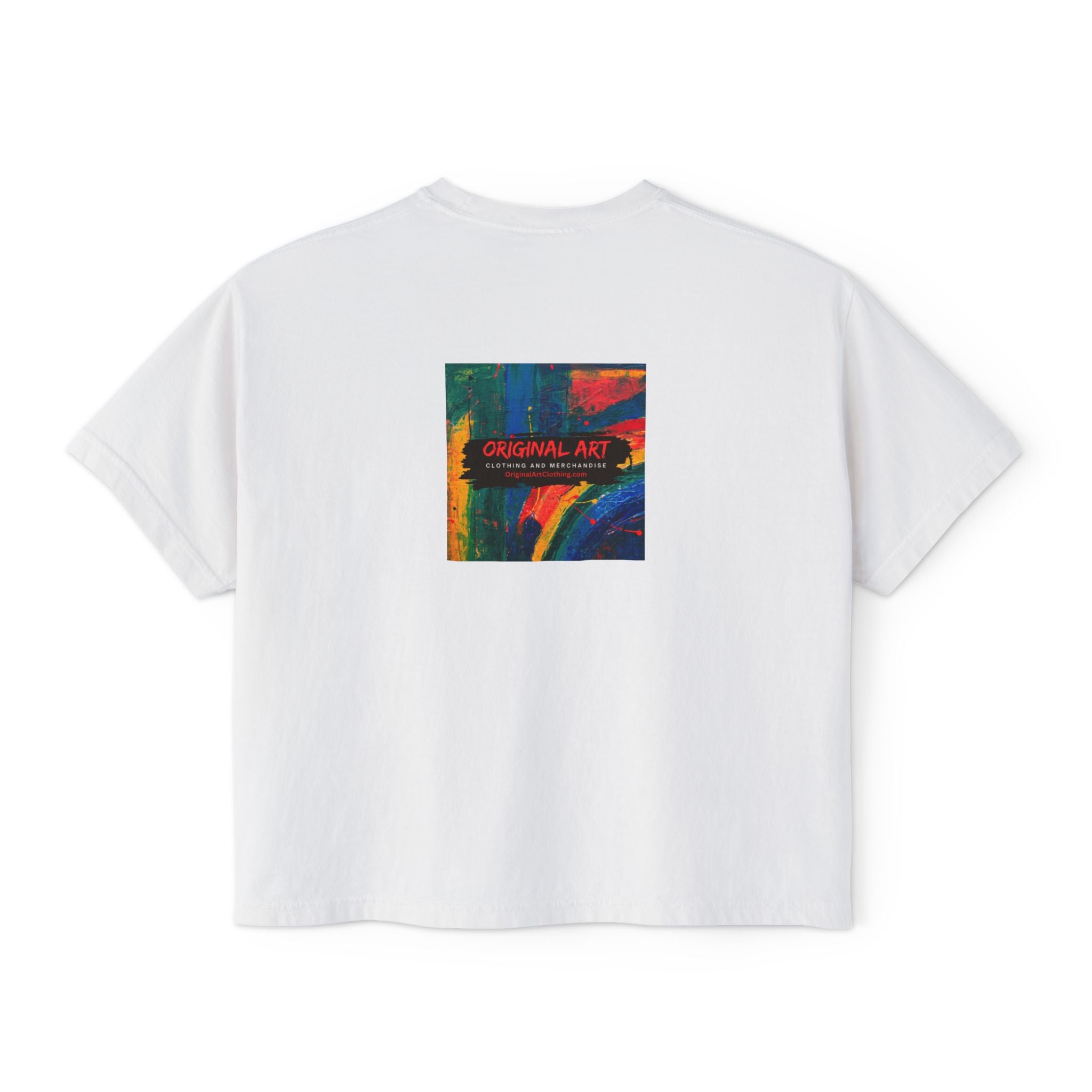 "TV News Producers Spiral INTO Control"... Women's Boxy Tee, Trendy Graphic Shirt, Casual Wear, Gift for TV Lovers, Summer Top, Artsy Tee