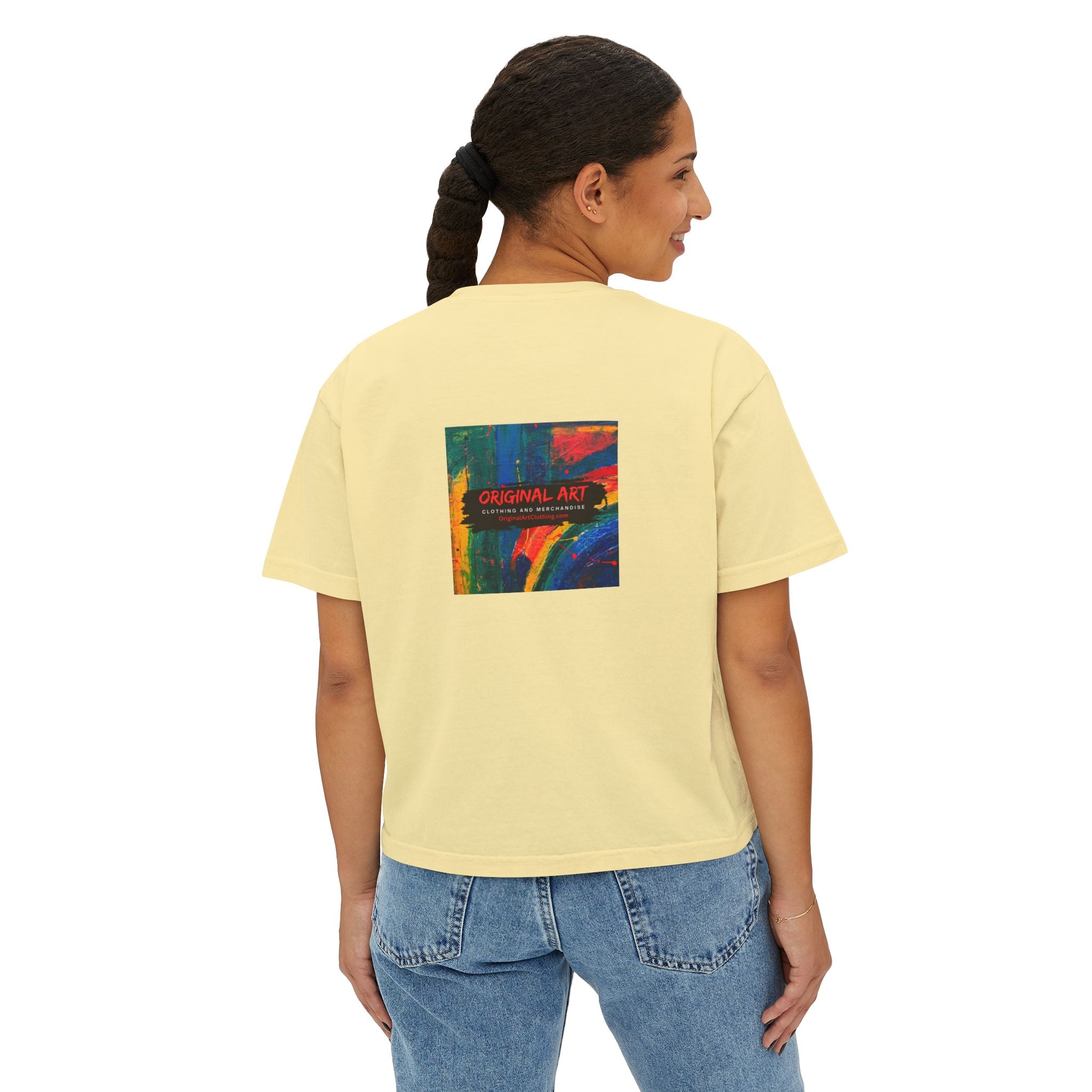 Teacher Boxy Tee - "I teach. My super power is multi-tasking; patience is a close second." | Original Art Back