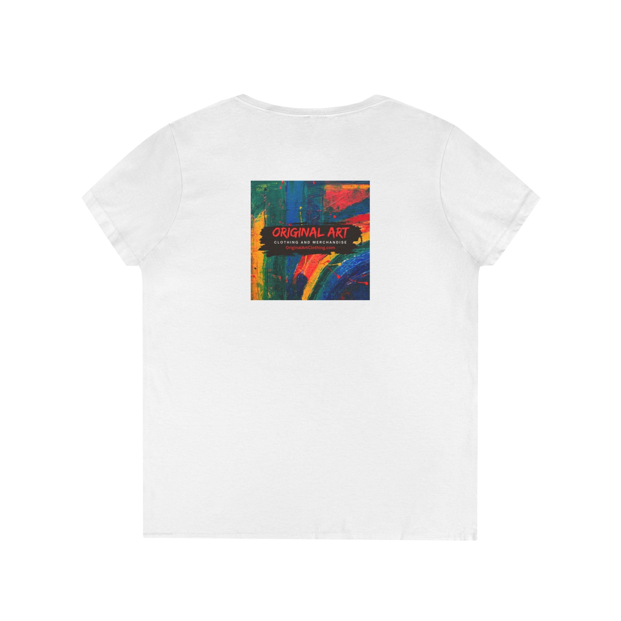 Live Music Is My Jam Ladies' V-Neck T-Shirt — Colorful 'Original Art' Back Print