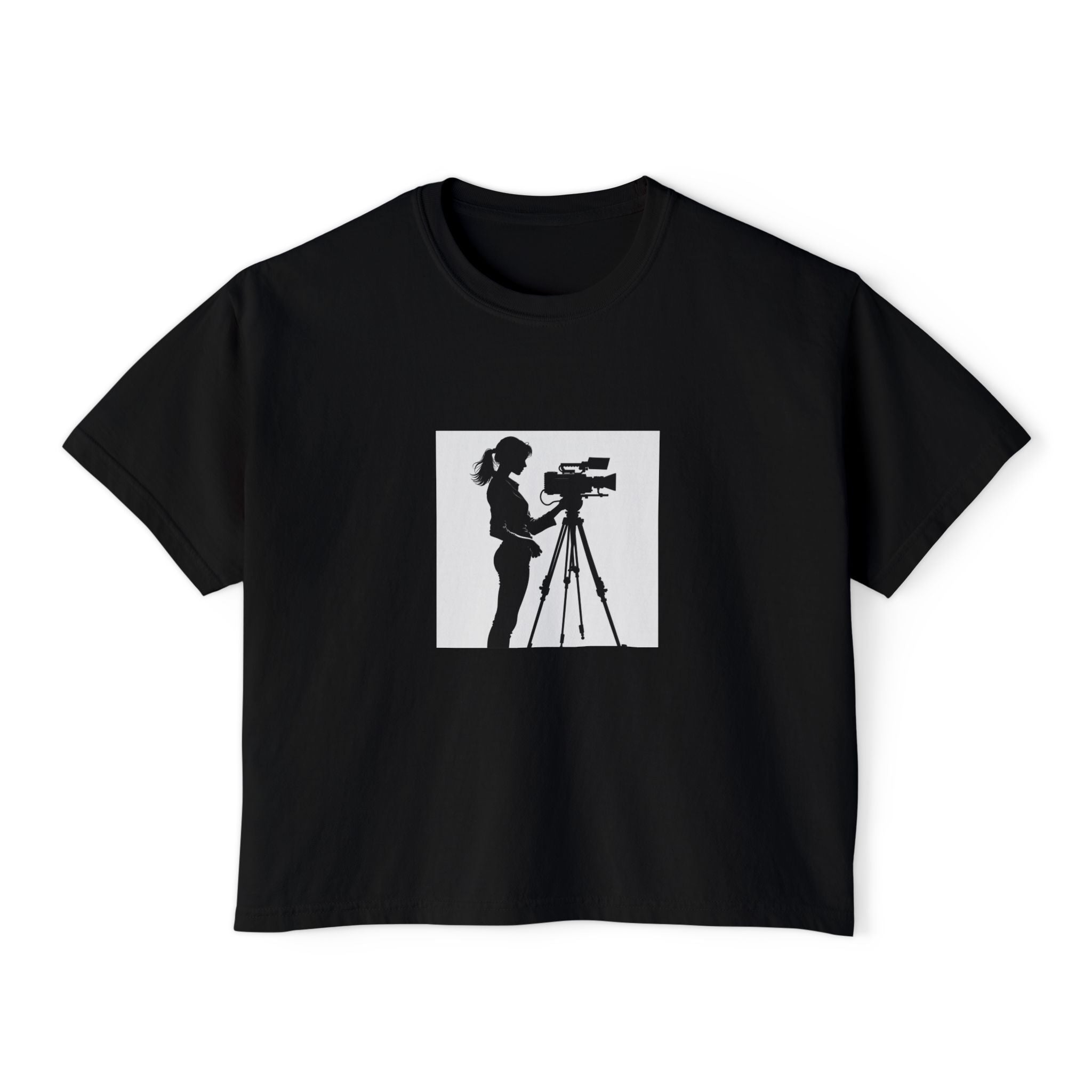 "Behind Every Great Story is Great Video" Women’s Boxy Tee  & 'Original Art' Colorful Back