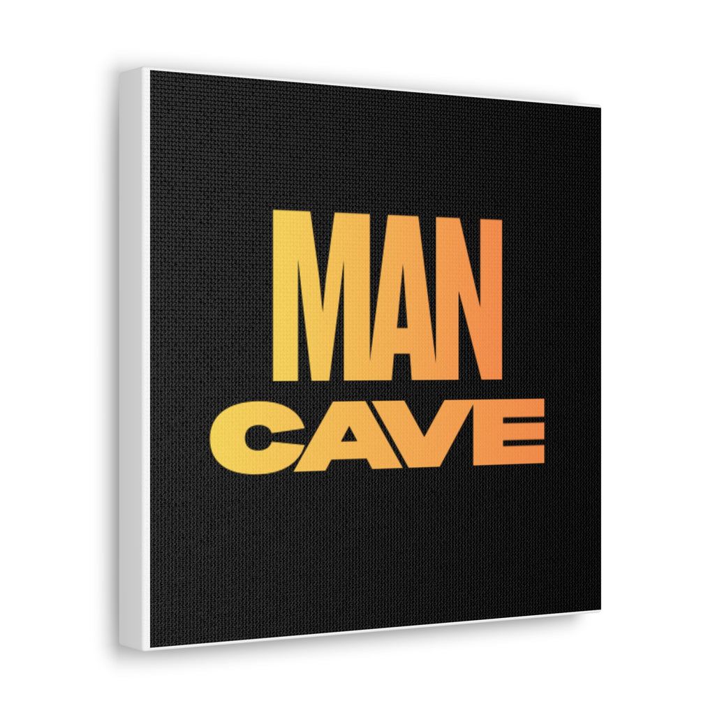 Man Cave Canvas Wall Art — Retro Gradient Typography
