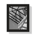 Monochrome Architectural Shadows Print Framed Vertical Poster —