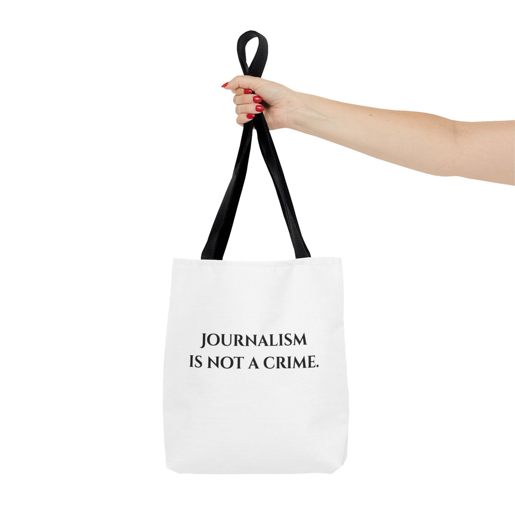 Journalism Is Not a Crime Tote Bag — Protest Statement Canvas Tote