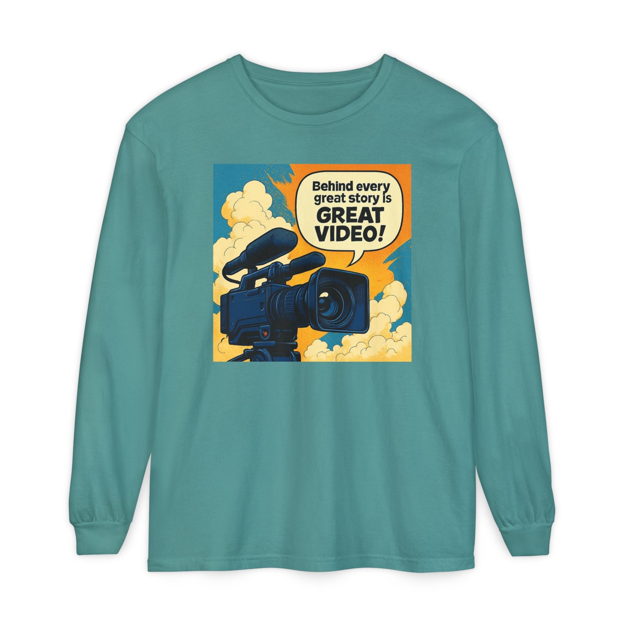 TV News Videographer  Long Sleeve T-Shirt, Great Video Gift, Media Production Apparel, Perfect for Filmmakers, Storyteller Style