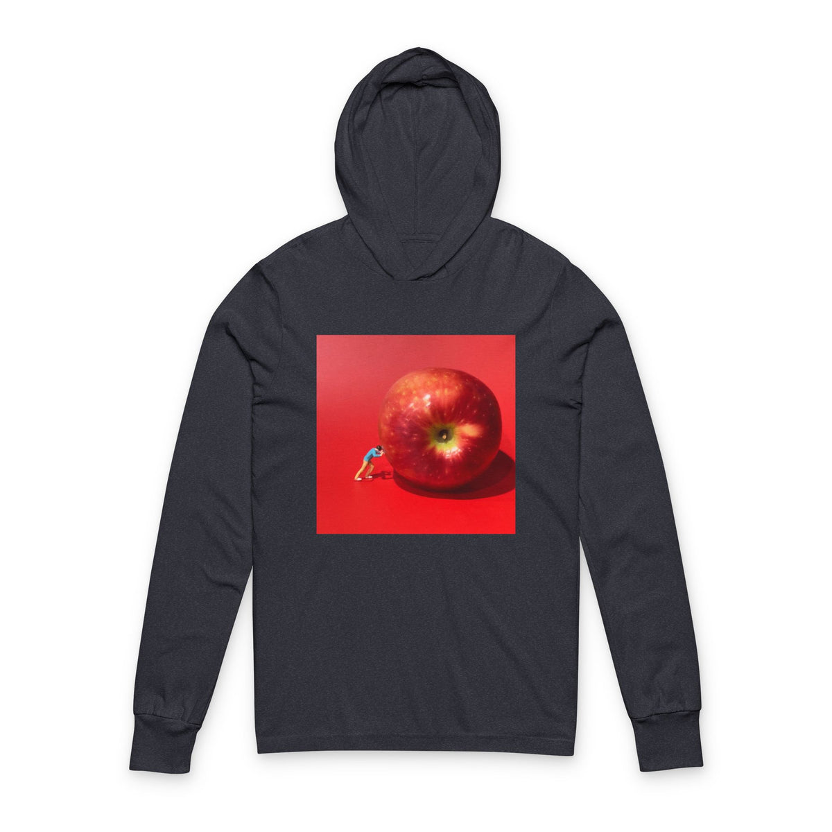 Artistic Apple Hooded Tee — Original Art Graphic Long-Sleeve Hoodie Shirt