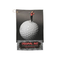 Golf Towel — Golfer on Giant Ball Art Print, Microfiber Golfing Towel with Grommet & Hook