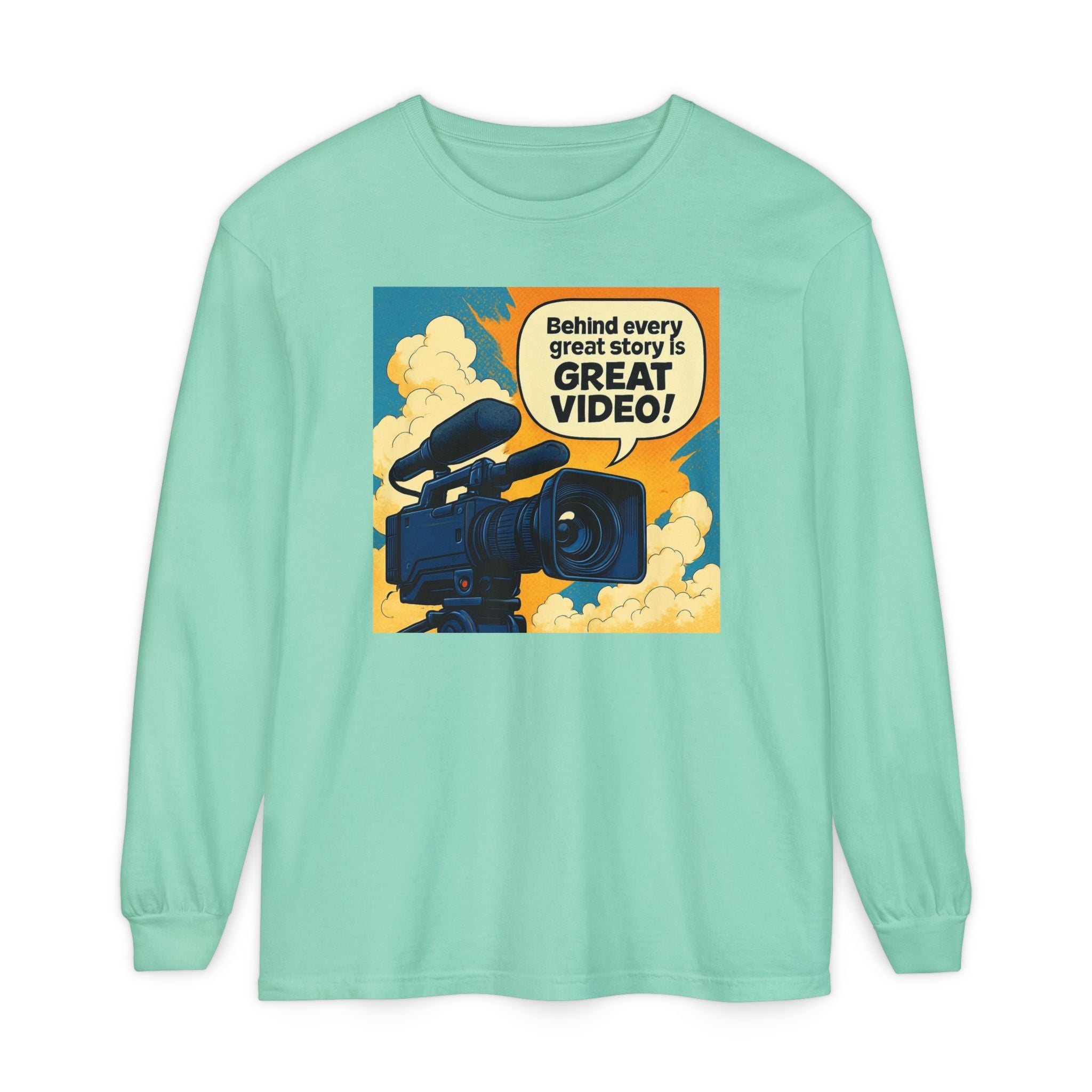 TV News Videographer  Long Sleeve T-Shirt, Great Video Gift, Media Production Apparel, Perfect for Filmmakers, Storyteller Style