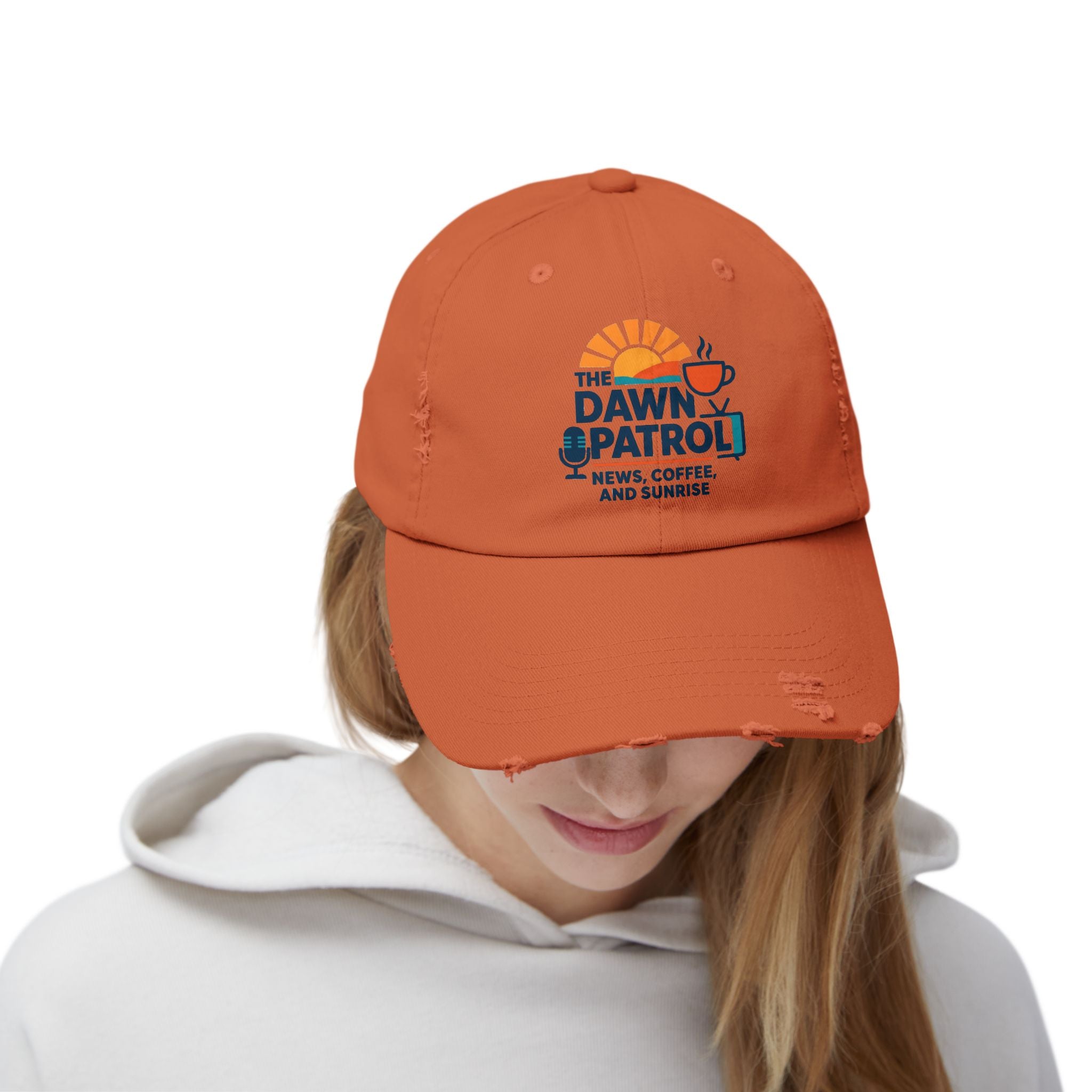Dawn Patrol Distressed Cap - 'News, Coffee, and Sunrise' Vintage Baseball Hat