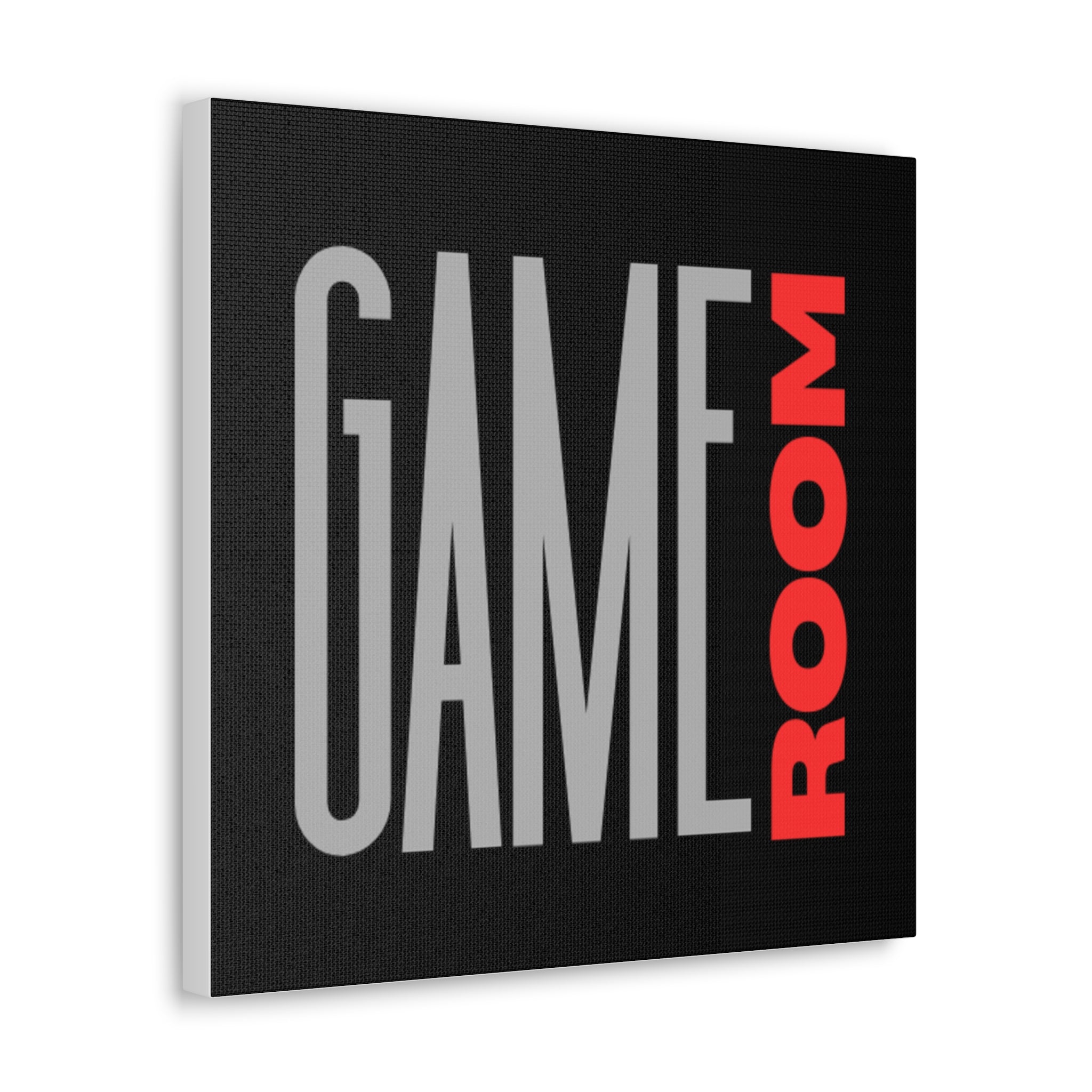 Game Room Canvas Wall Art — Modern Typography 'GAME ROOM' Print for Gamers & Entertainment Spaces