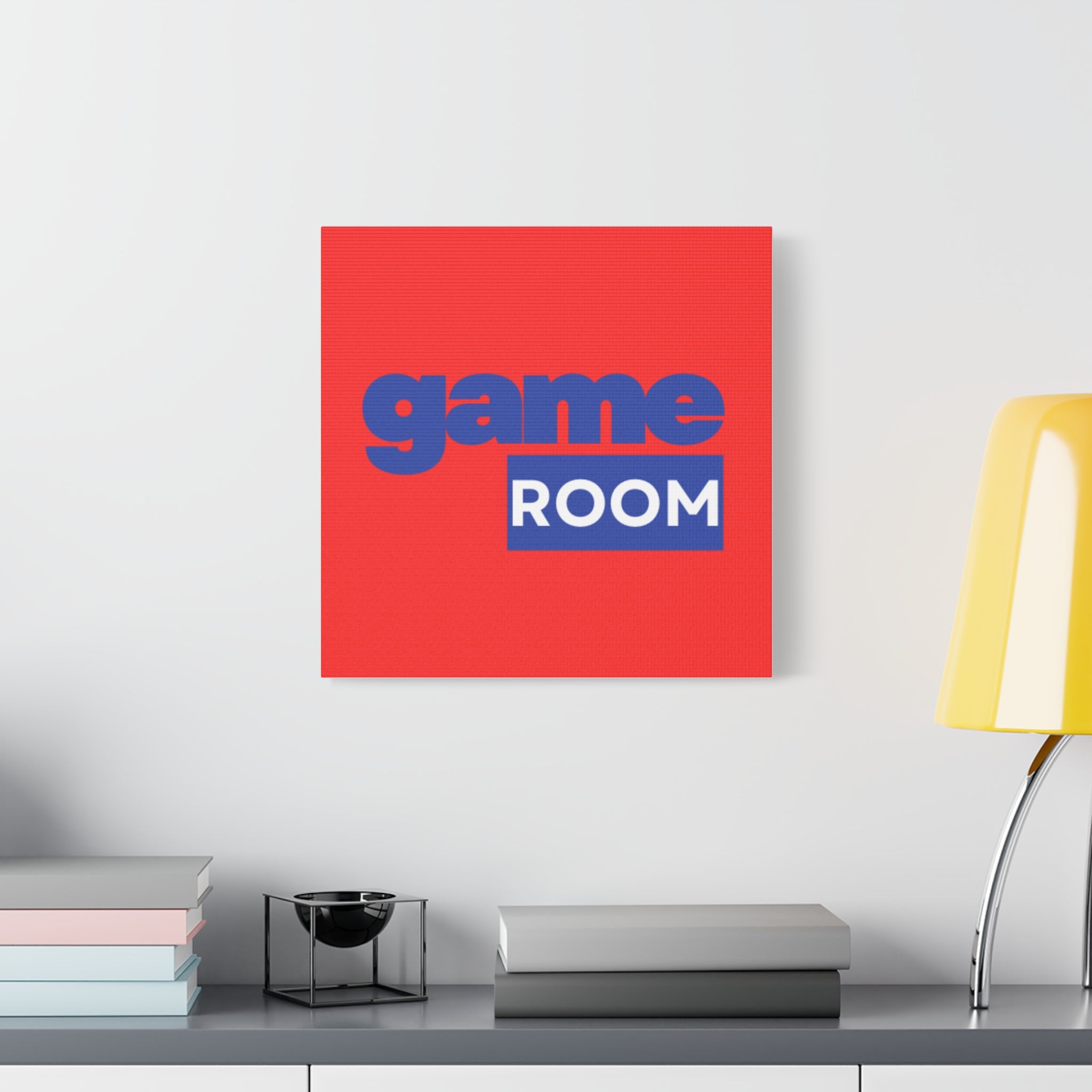 Game Room Canvas Wall Art — Retro Bold Typography