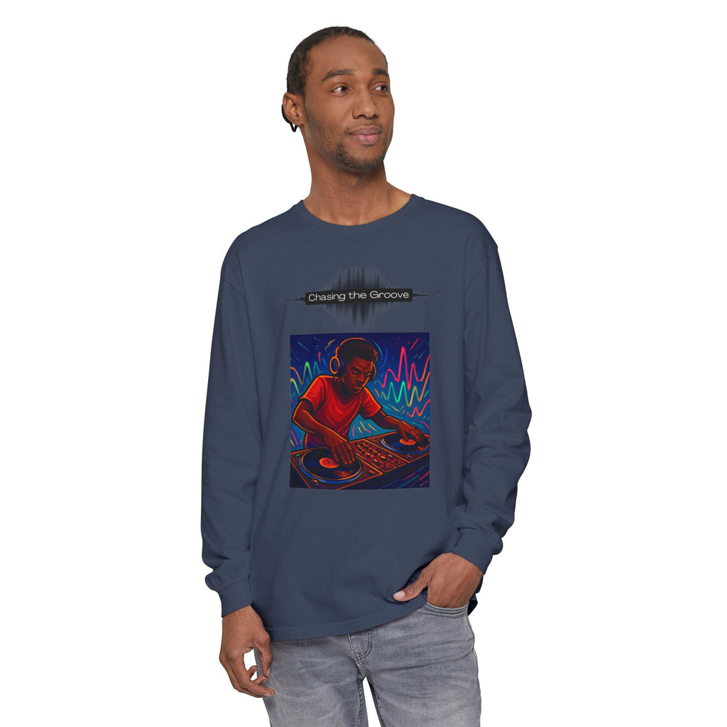 "Chasing the Groove" Long Sleve T-Shirt  Minimal Front + Original Art Back