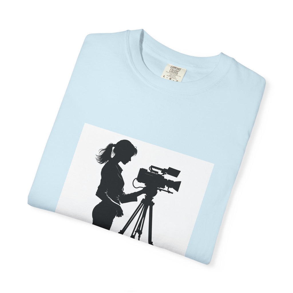 "Behind Every Great Story is Great Video" Female Silhouette Tee