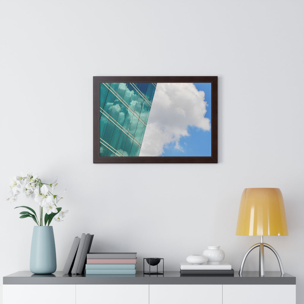Modern City Reflection & Cloudscape Framed Wall Art