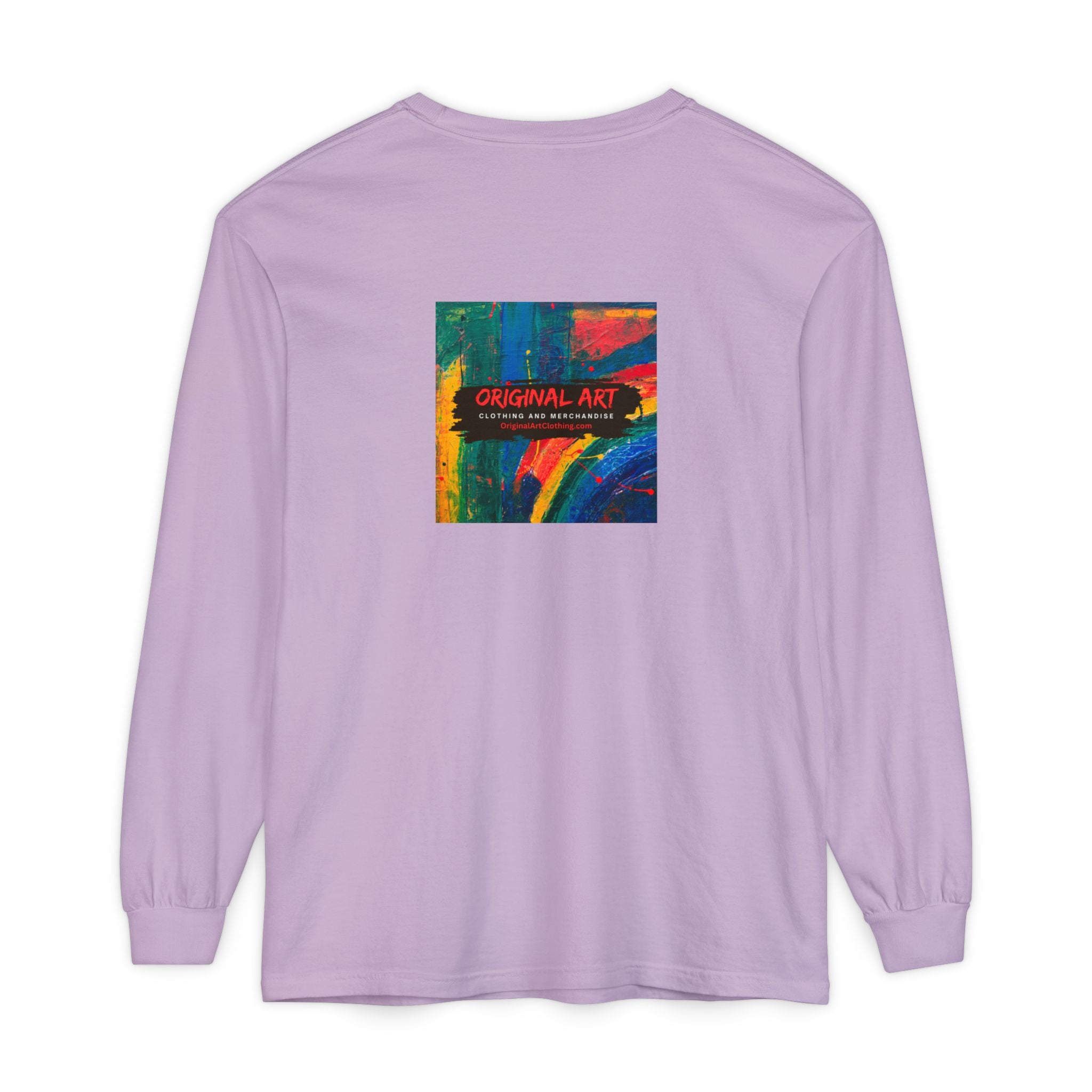 I Teach. Kids First. Long Sleeve Teacher T-Shirt — Colorful 'Original Art' Back Print