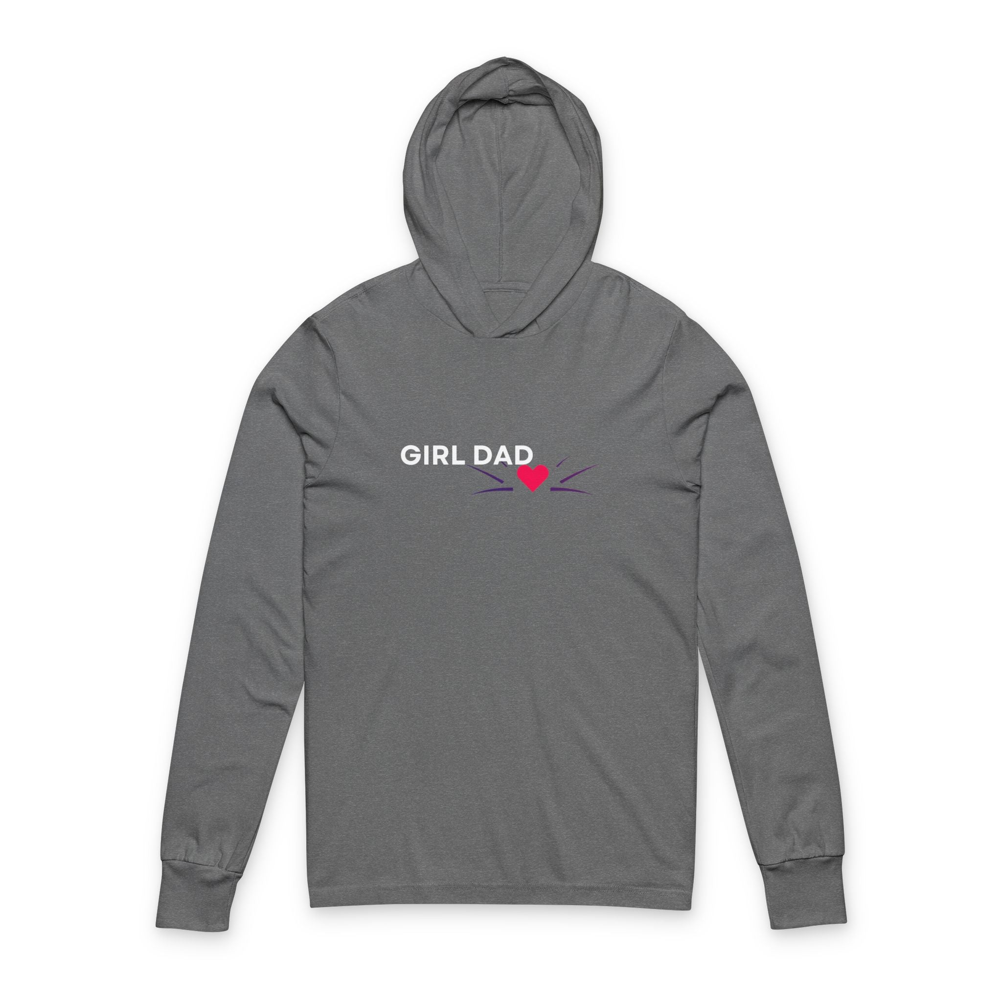 Girl Dad Hoodie — Heart Graphic Hooded Long-Sleeve Tee for Proud Fathers