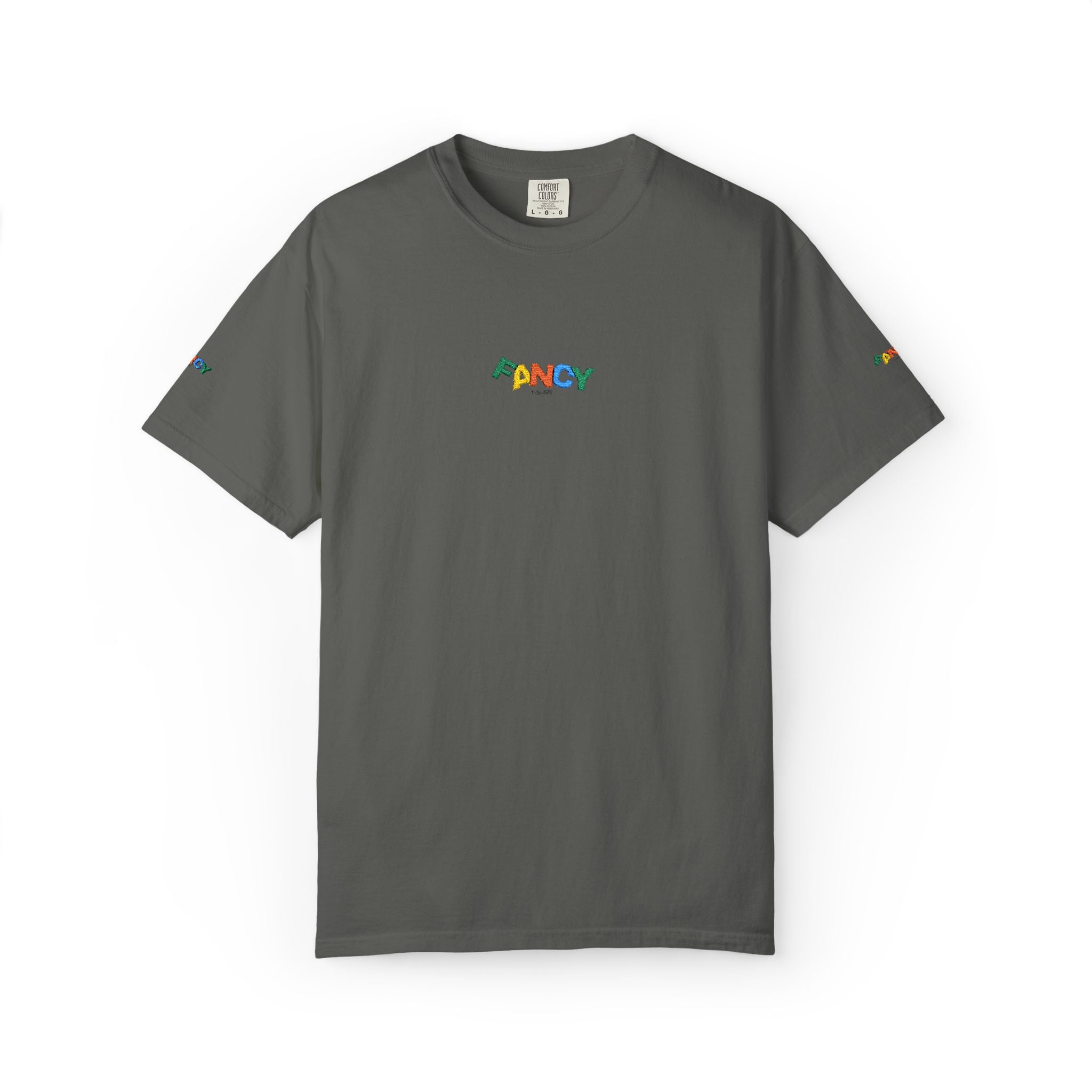 "Fancy" Colorful Logo T-Shirt — Small Chest & Sleeve Graphic