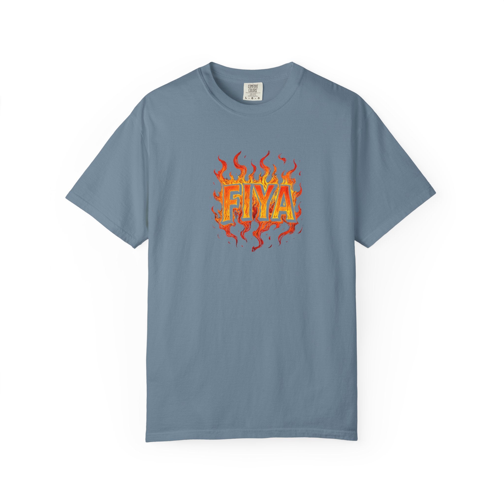FIYA Flame Graphic T‑Shirt — Retro Fire Lettering Tee (Original Art)