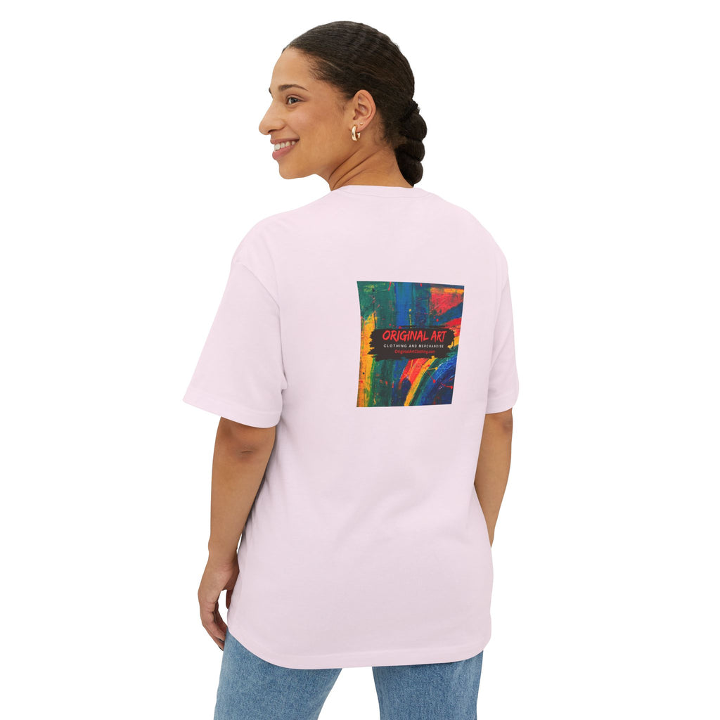 Teacher T‑Shirt — “I teach. It’s like directing a dramedy…” Oversized Boxy Tee with Colorful Back Art