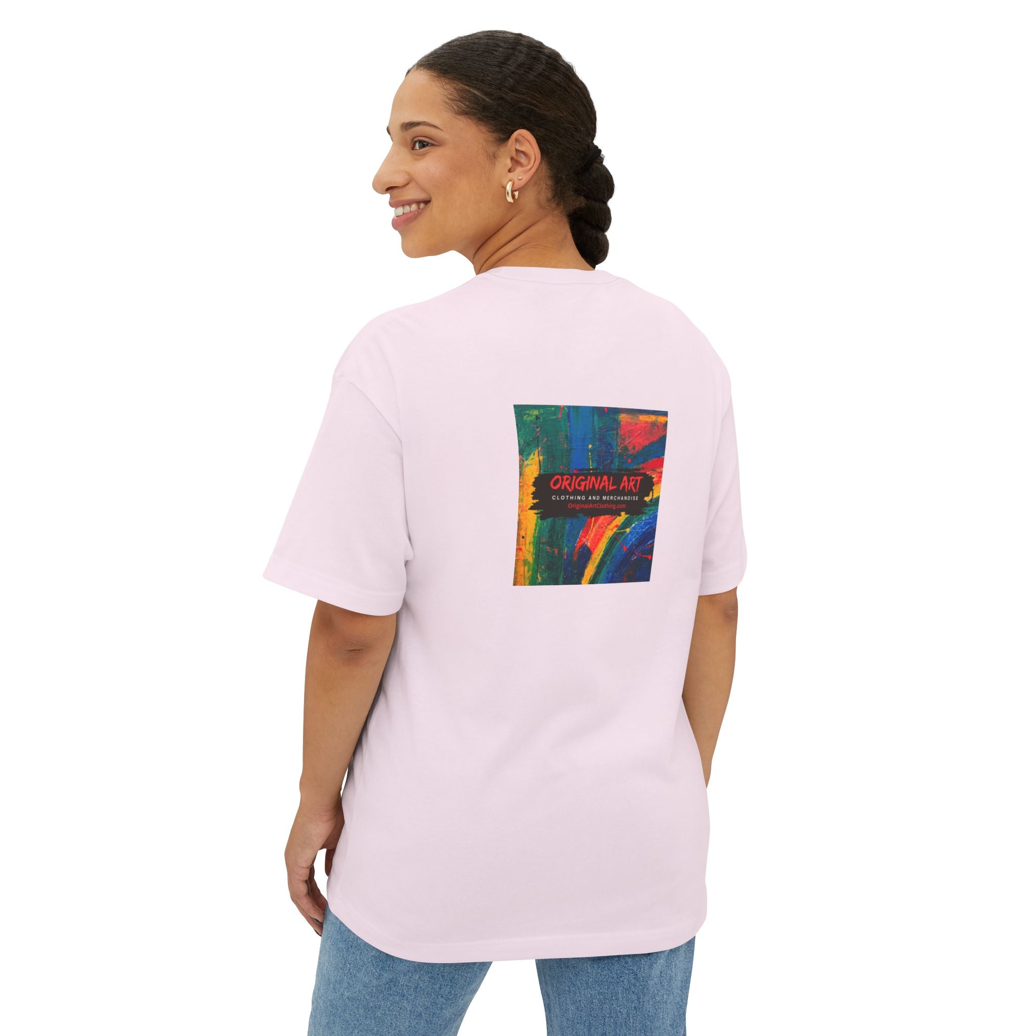 Teacher T‑Shirt — “I teach. It’s like directing a dramedy…” Oversized Boxy Tee with Colorful Back Art