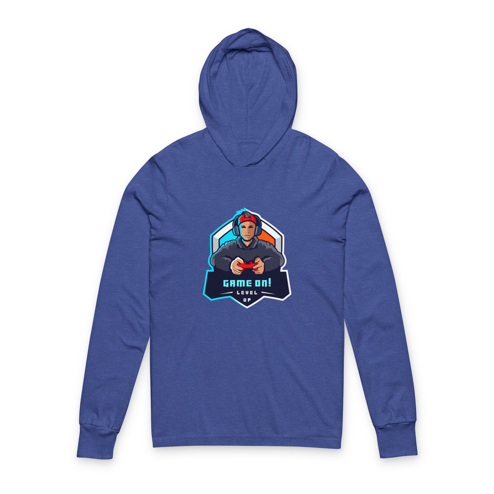 "Game On!" Graphic Gamer Hoodie Long Sleeve Tee
