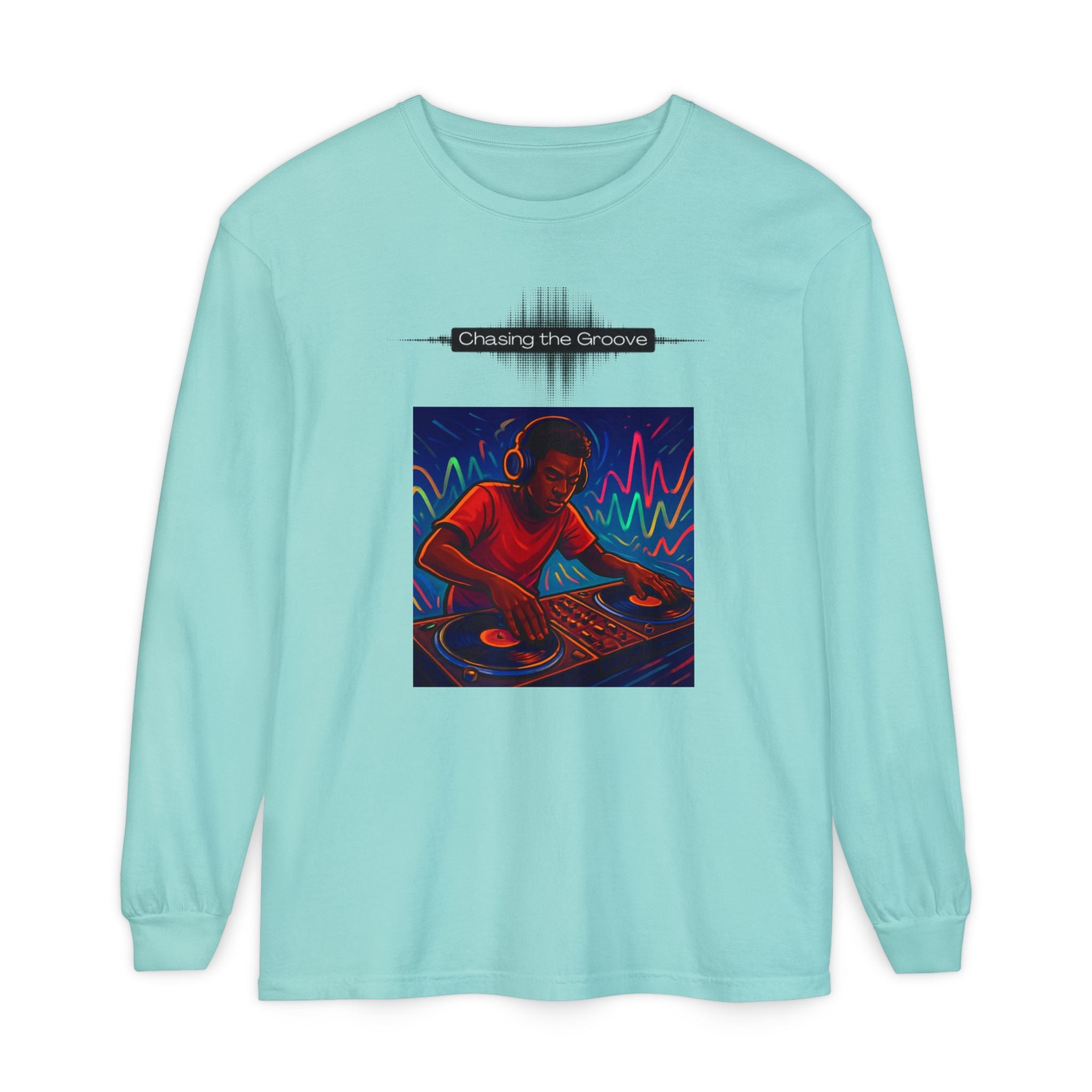 "Chasing the Groove" Long Sleve T-Shirt  Minimal Front + Original Art Back