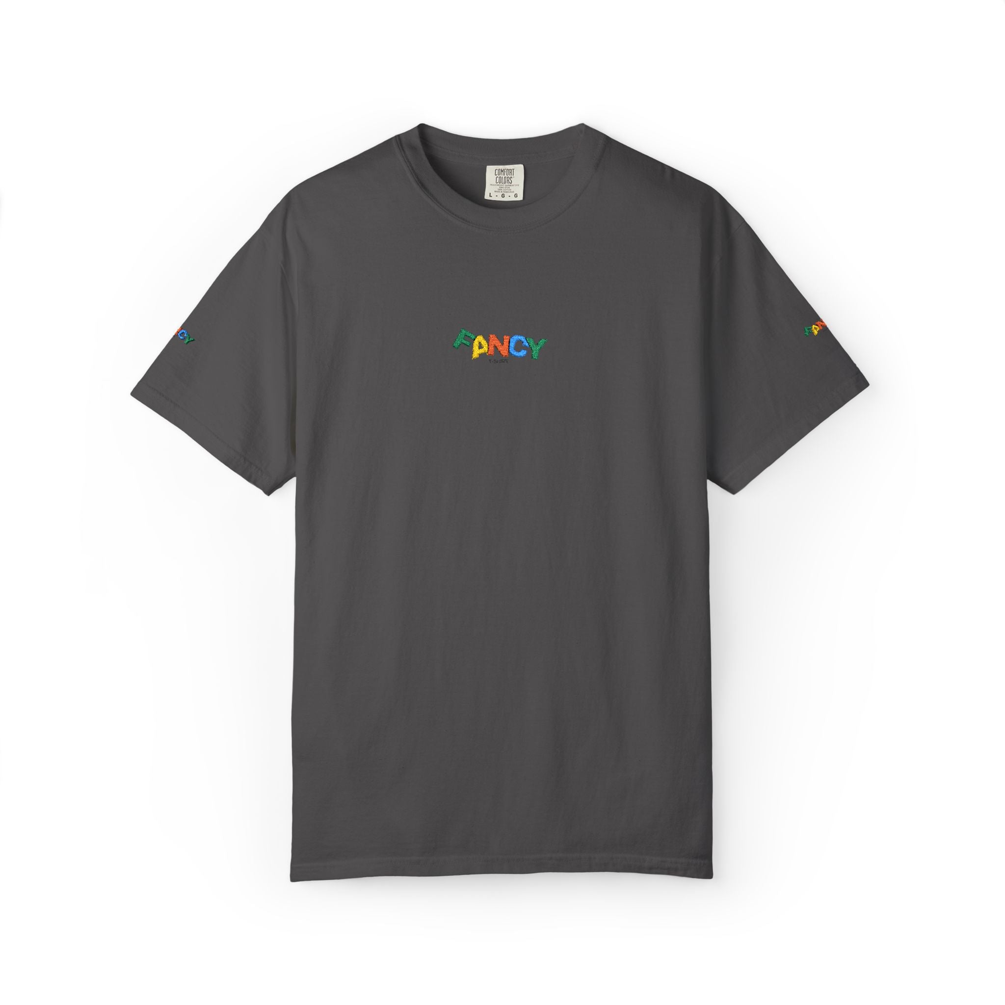 "Fancy" Colorful Logo T-Shirt — Small Chest & Sleeve Graphic