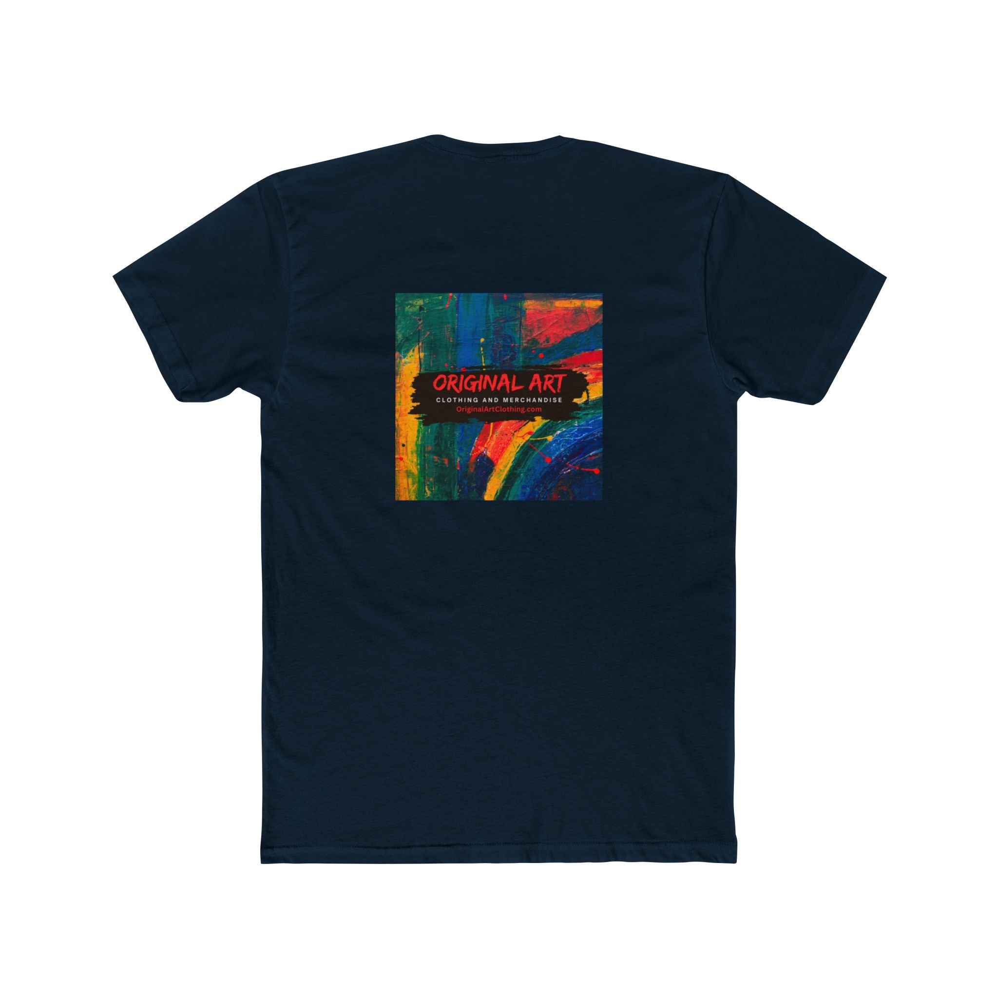 Retro Prism Graphic Tee — Rainbow Light & Abstract Back Art Cotton T‑Shirt