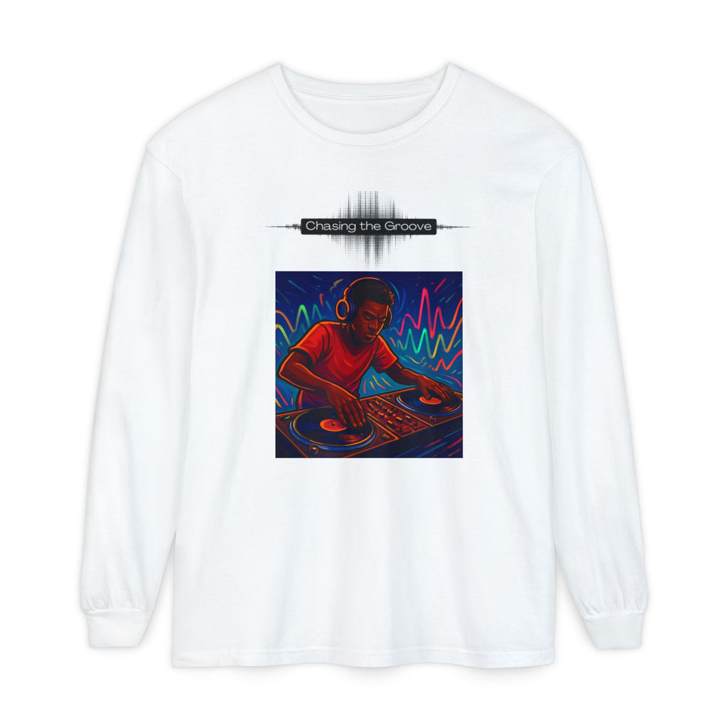 "Chasing the Groove" Long Sleve T-Shirt  Minimal Front + Original Art Back