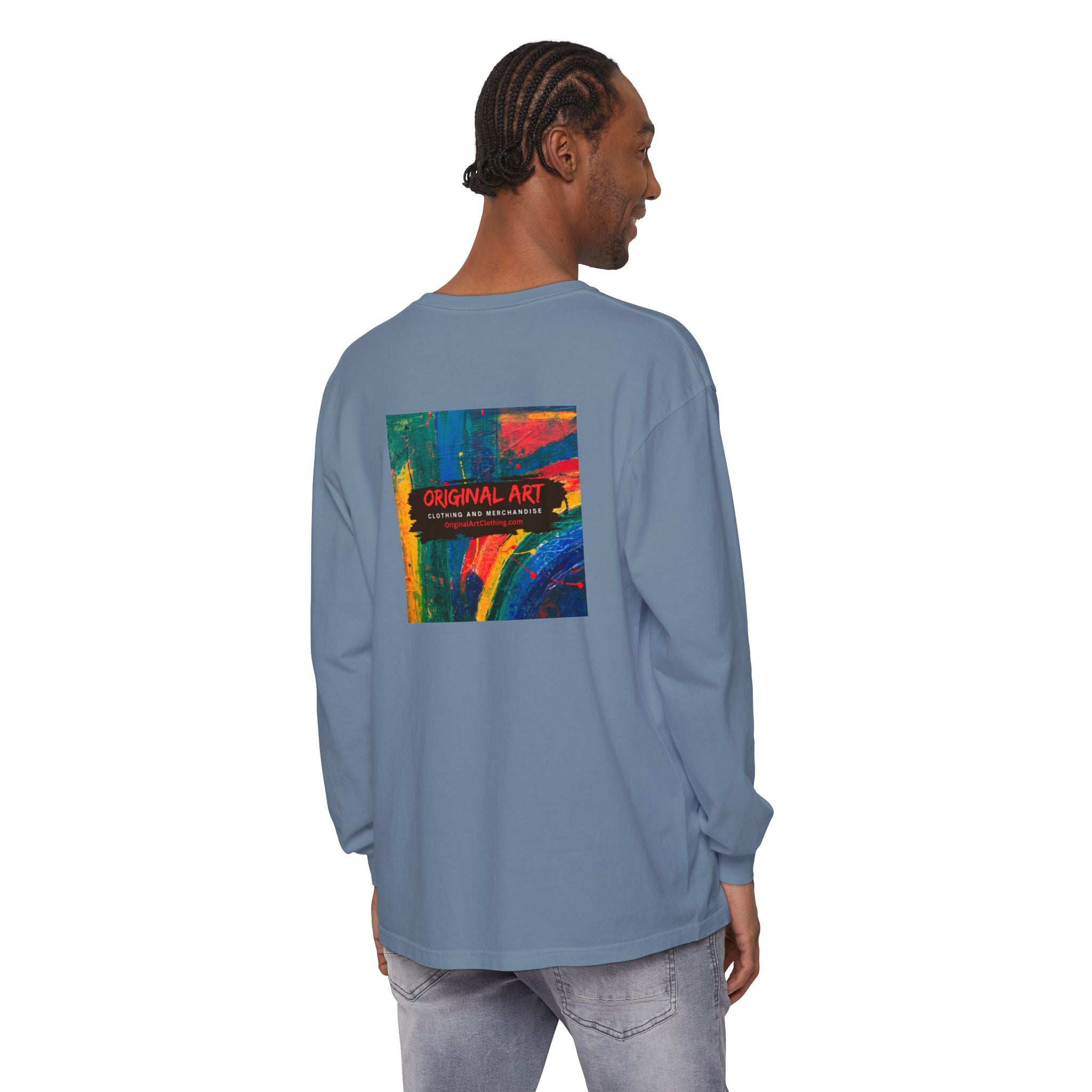 Teacher Long Sleeve Tee — "I Teach: My Super Power Is Multi-tasking" with Colorful Art Back