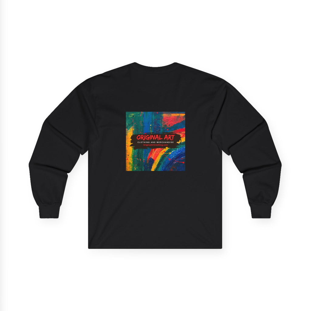 'Deep Thought: Heights Are Afraid of Me' Minimalist Quote Long Sleeve Tee