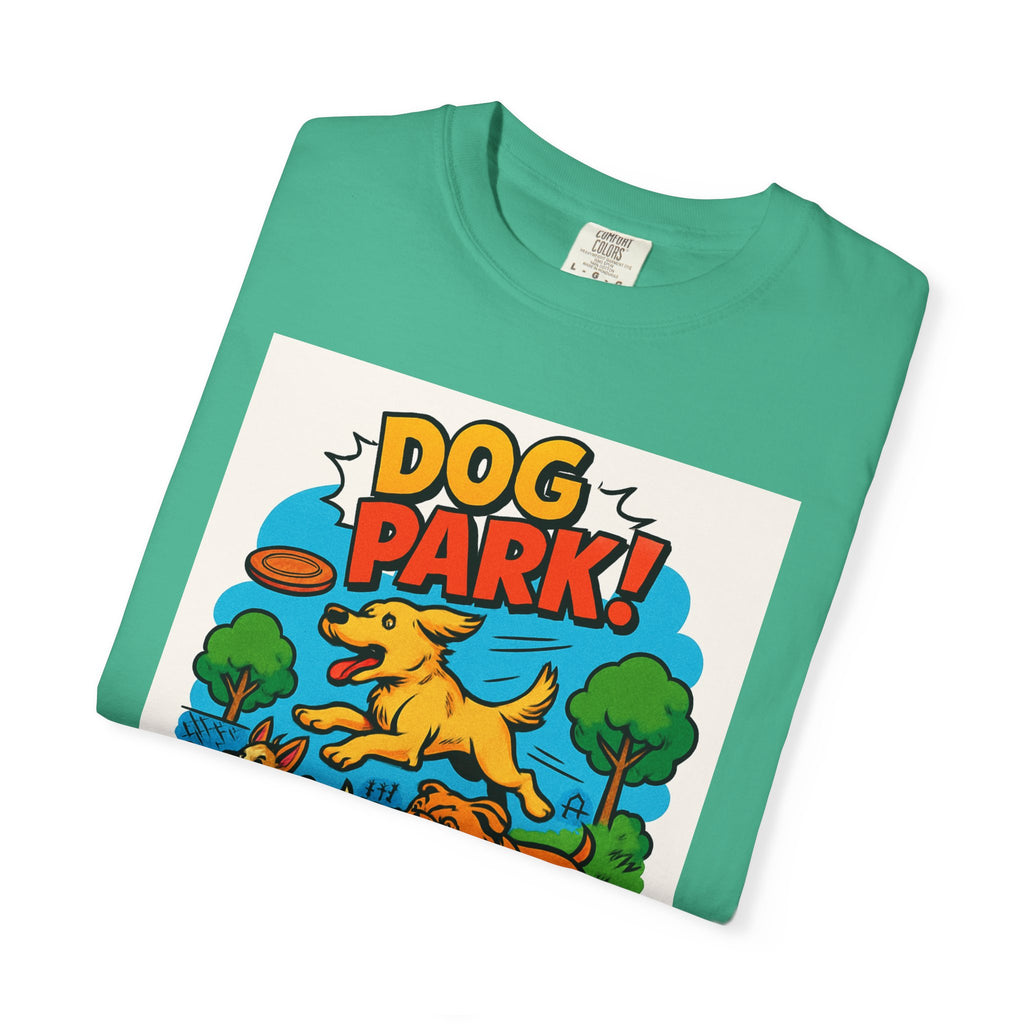 Playful Dog Park T-Shirt, Dog Lover Gift, Unisex Casual Wear, Pet Owner Apparel, Summer Outing Tee