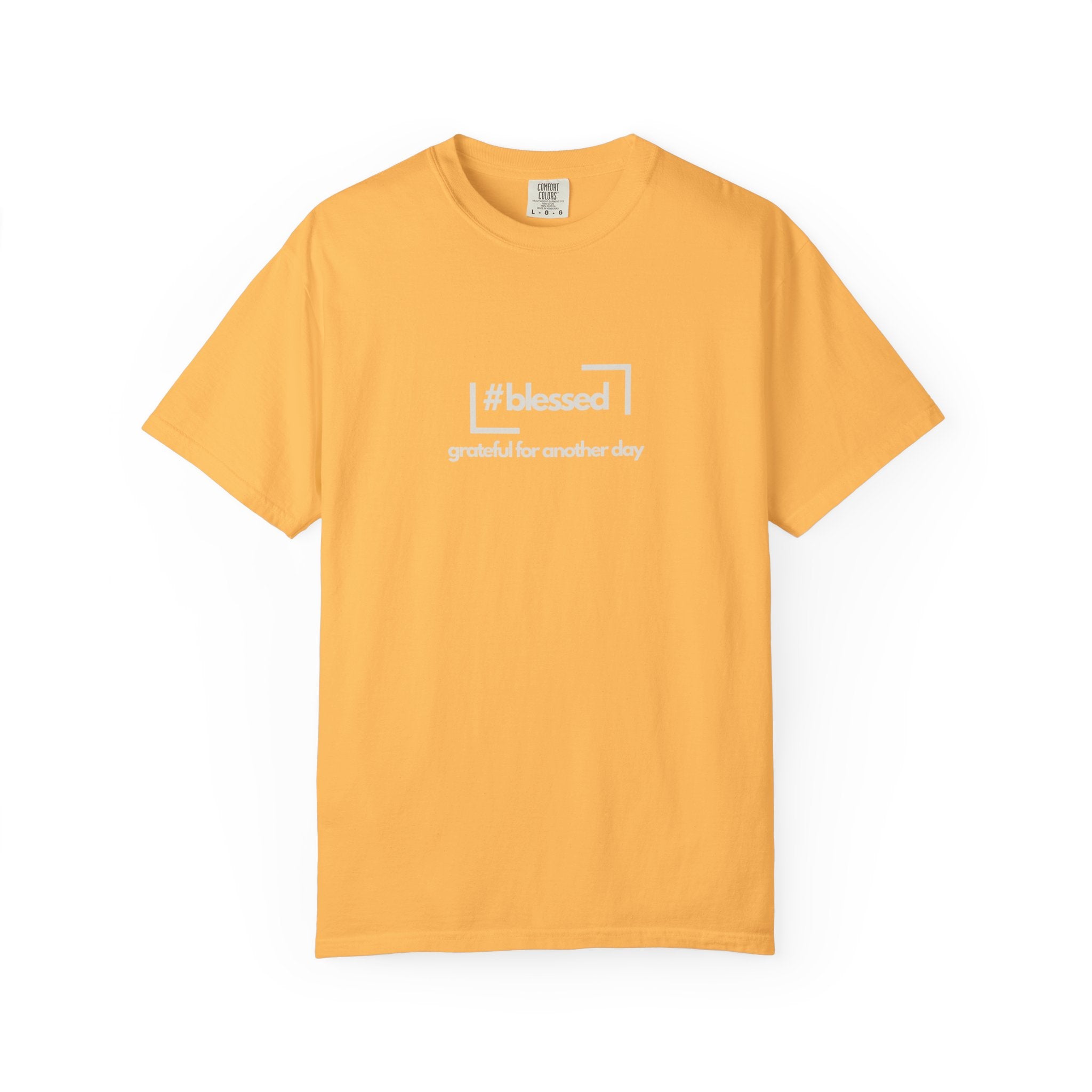 Blessed Hashtag T-Shirt — "#blessed grateful for another day" Casual Graphic Tee